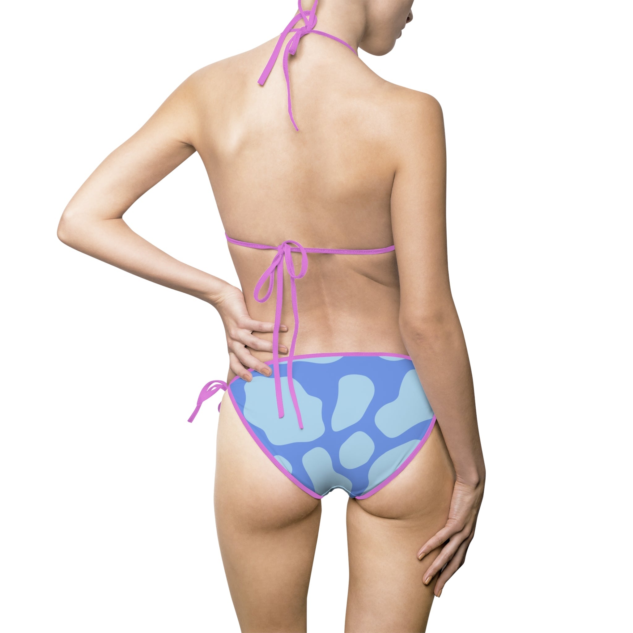 Blue Spotted String Bikini Swimsuit, Artsulli - Art is Long, Life is Short, All Over Prints, , , , , , , 
