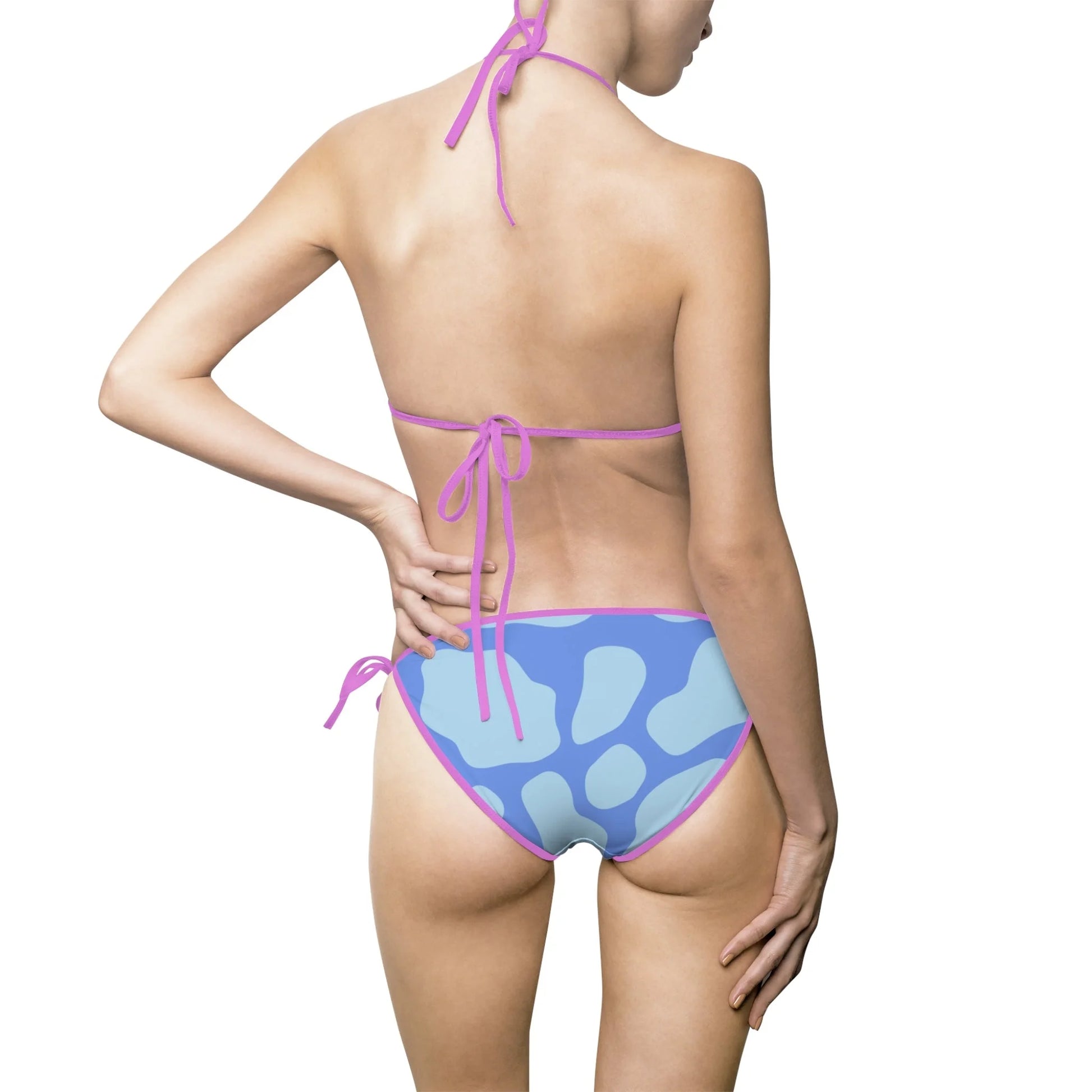 Blue Spotted String Bikini Swimsuit, Artsulli - Art is Long, Life is Short, All Over Prints, , , , , , , 
