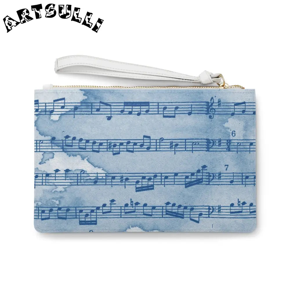 Blue Watercolor Music Sheet Clutch Bag, Artsulli - Art is Long, Life is Short, Bags, , , , , , , 
