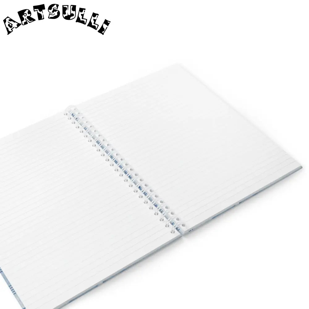 JAKKOUTTHEBXX Blue Watercolor Music Sheet Spiral Notebook 2025