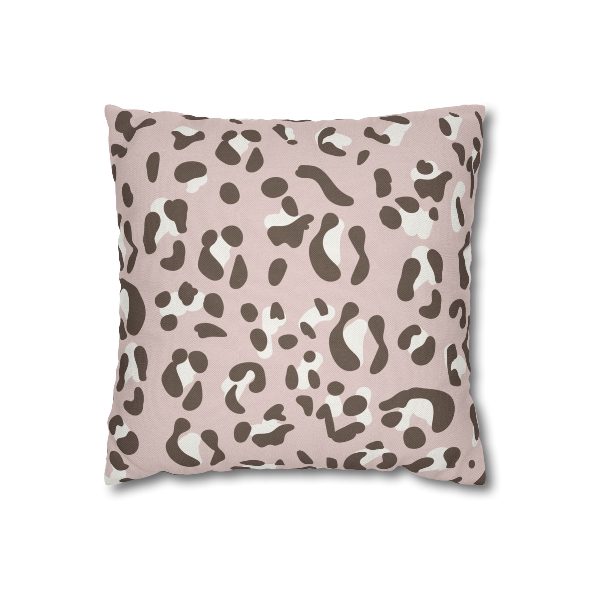 Blush Leopard Print Throw Pillow, Artsulli - Art is Long, Life is Short, Home Decor, Size, 14" × 14", , , , , 28270981688898909316