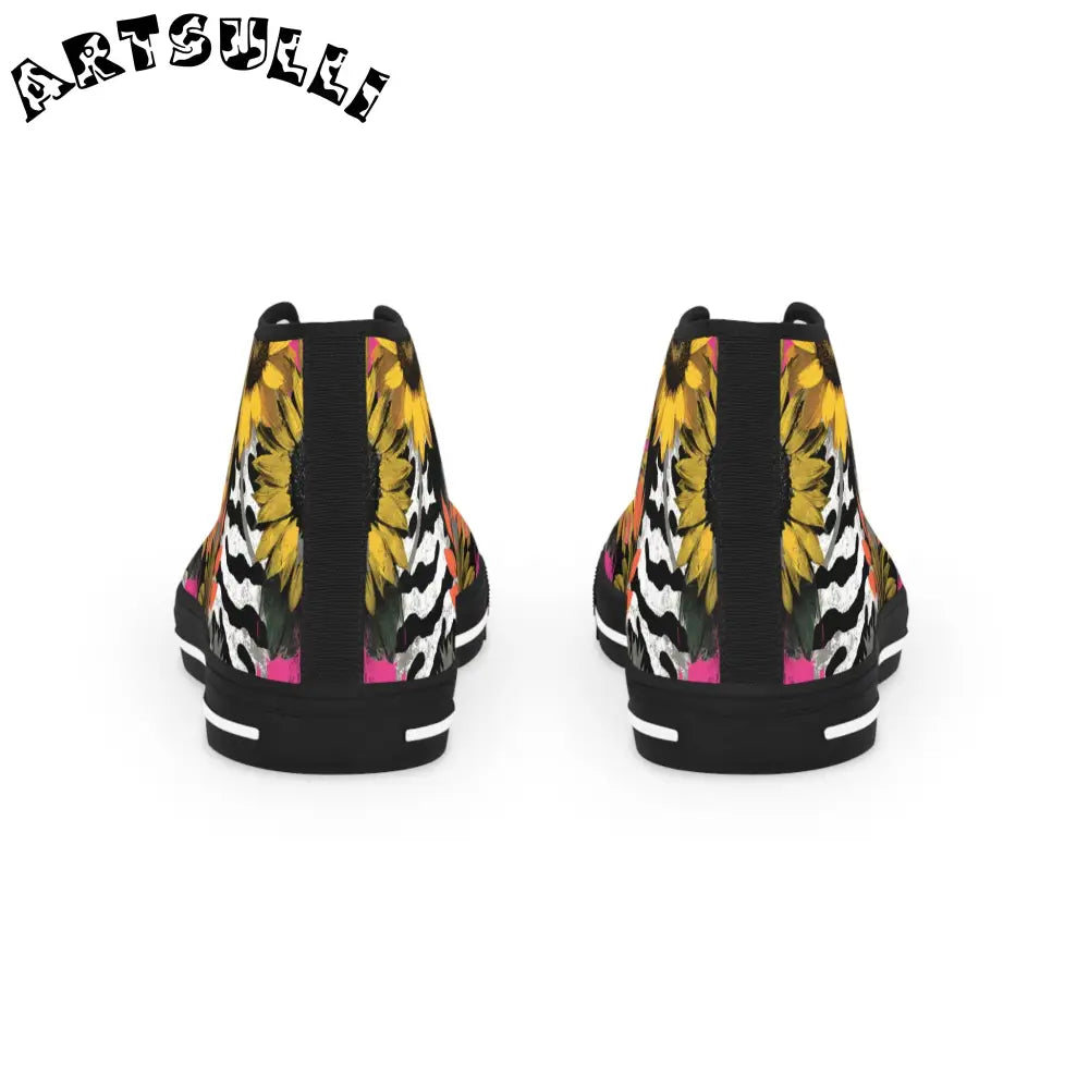 JAKKOUTTHEBXX Breathable Polyester Canvas Sunflower Zebra High Tops 2025