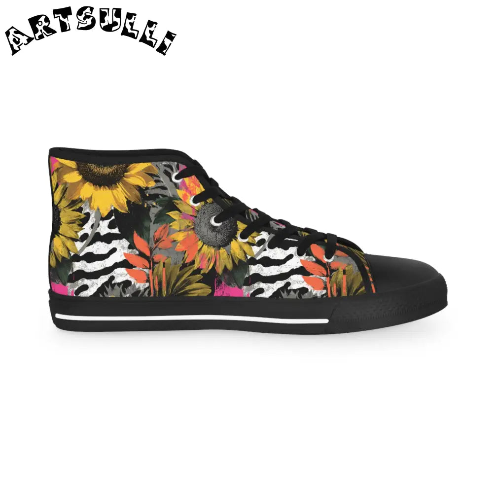 JAKKOUTTHEBXX Breathable Polyester Canvas Sunflower Zebra High Tops 2025