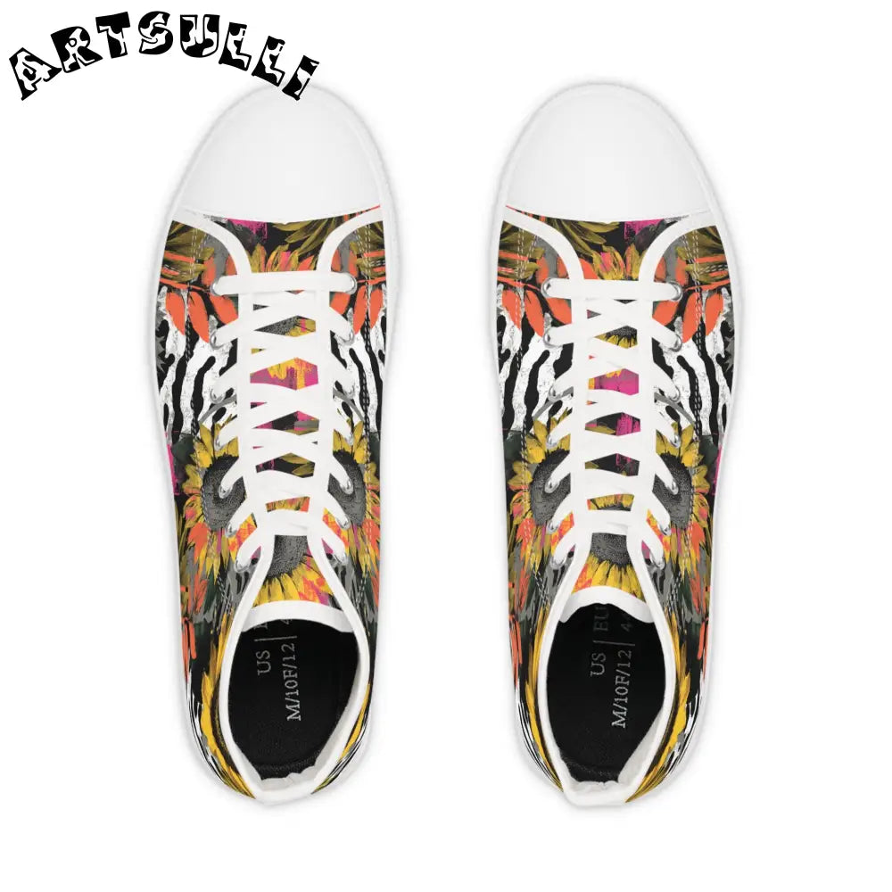 JAKKOUTTHEBXX Breathable Polyester Canvas Sunflower Zebra High Tops 2025