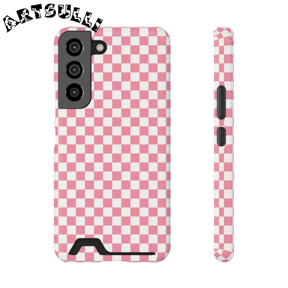 Brigandine Checkered Scene Phone Case With Card Holder, Artsulli - Art is Long, Life is Short, Phone Case, Size, Samsung Galaxy S22, Surface, Glossy, Shape, Without gift packaging, 14938637372933069645