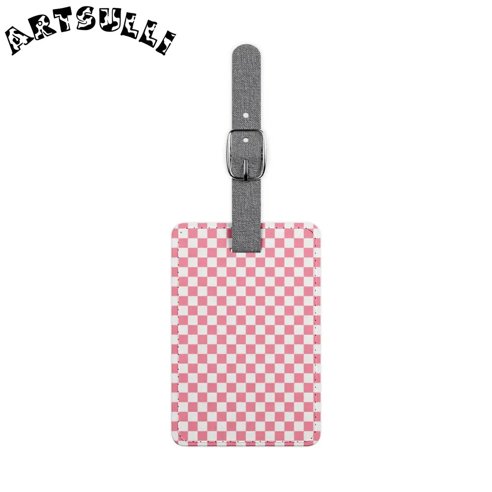 Brigandine Checkered Scene Saffiano Polyester Luggage Tag, Rectangle, Artsulli - Art is Long, Life is Short, Accessories, Size, One size, Shape, Rectangle, , , 18590176127813361032