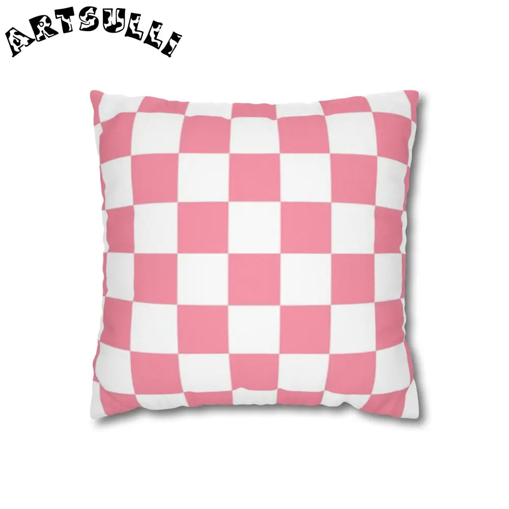 Brigandine Checkered Scene Spun Polyester Square Pillowcase, Artsulli - Art is Long, Life is Short, Home Decor, Size, 14" × 14", , , , , 70517975490868851989