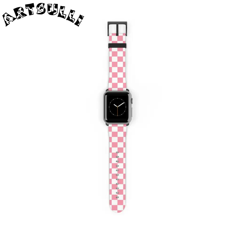 Brigandine Checkered Scene Watch Band, Artsulli - Art is Long, Life is Short, Accessories, Size, 38 - 41 mm, Color, Black Matte, , , 19062031380168639640