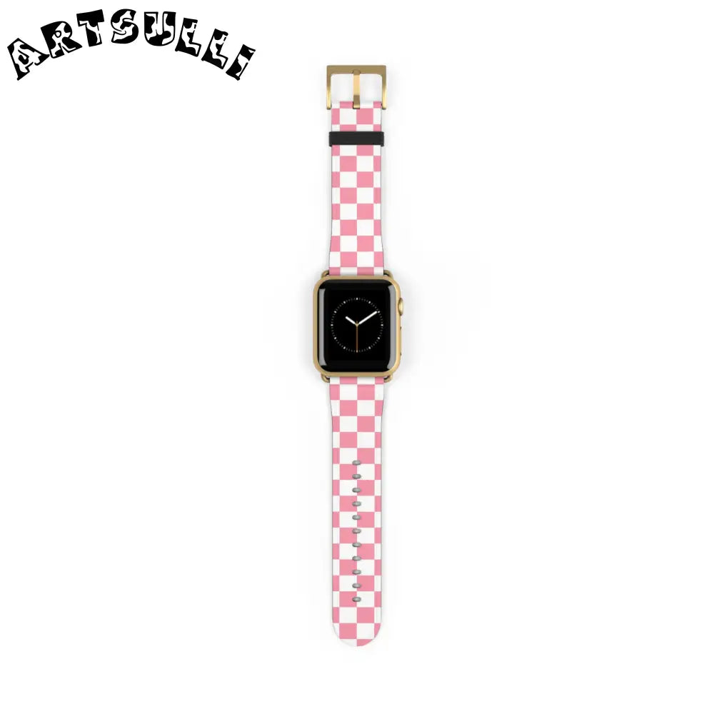 Brigandine Checkered Scene Watch Band, Artsulli - Art is Long, Life is Short, Accessories, Size, 38 - 41 mm, Color, Gold Matte, , , 16859218705690166389