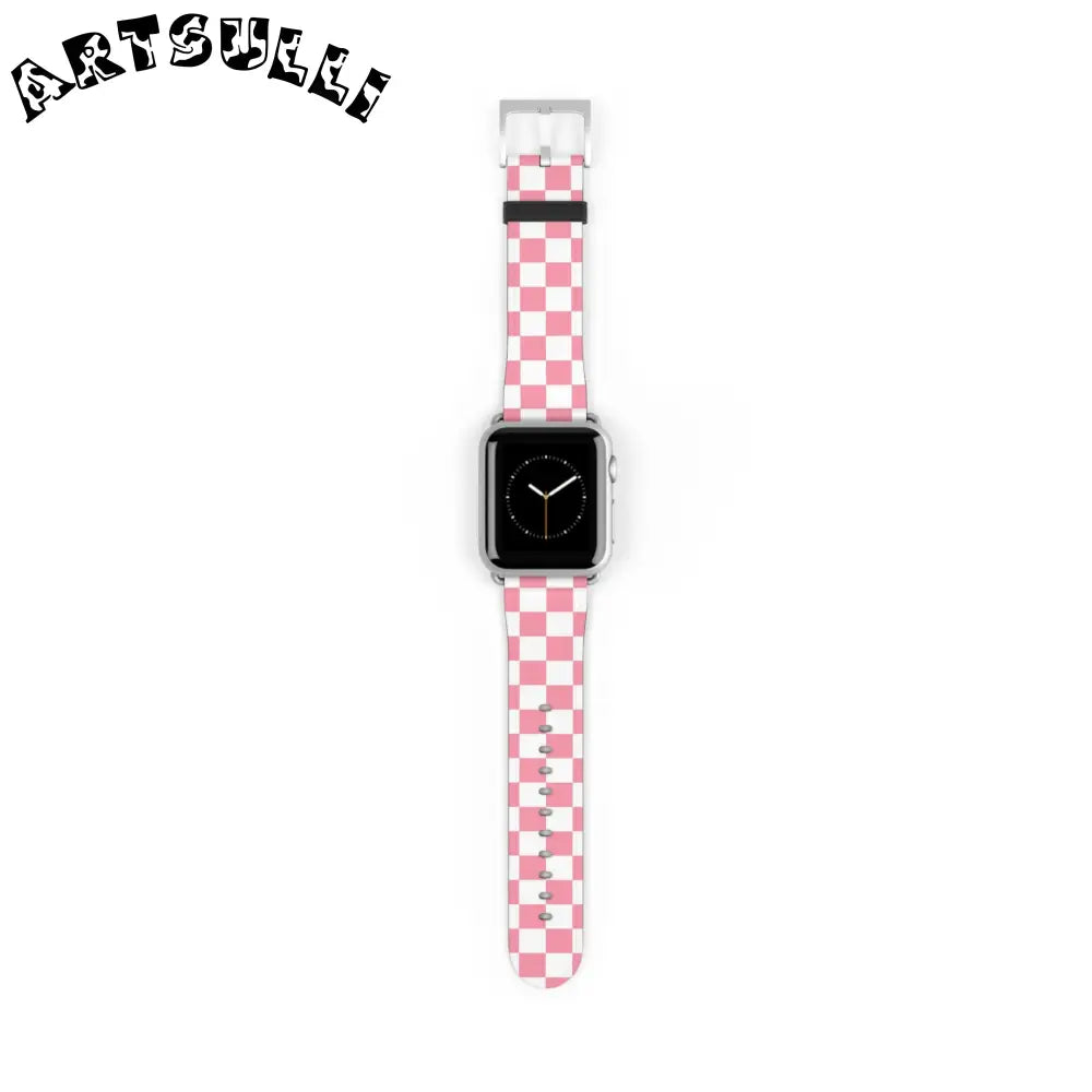 Brigandine Checkered Scene Watch Band, Artsulli - Art is Long, Life is Short, Accessories, Size, 38 - 41 mm, Color, Silver Matte, , , 10225516470030410096