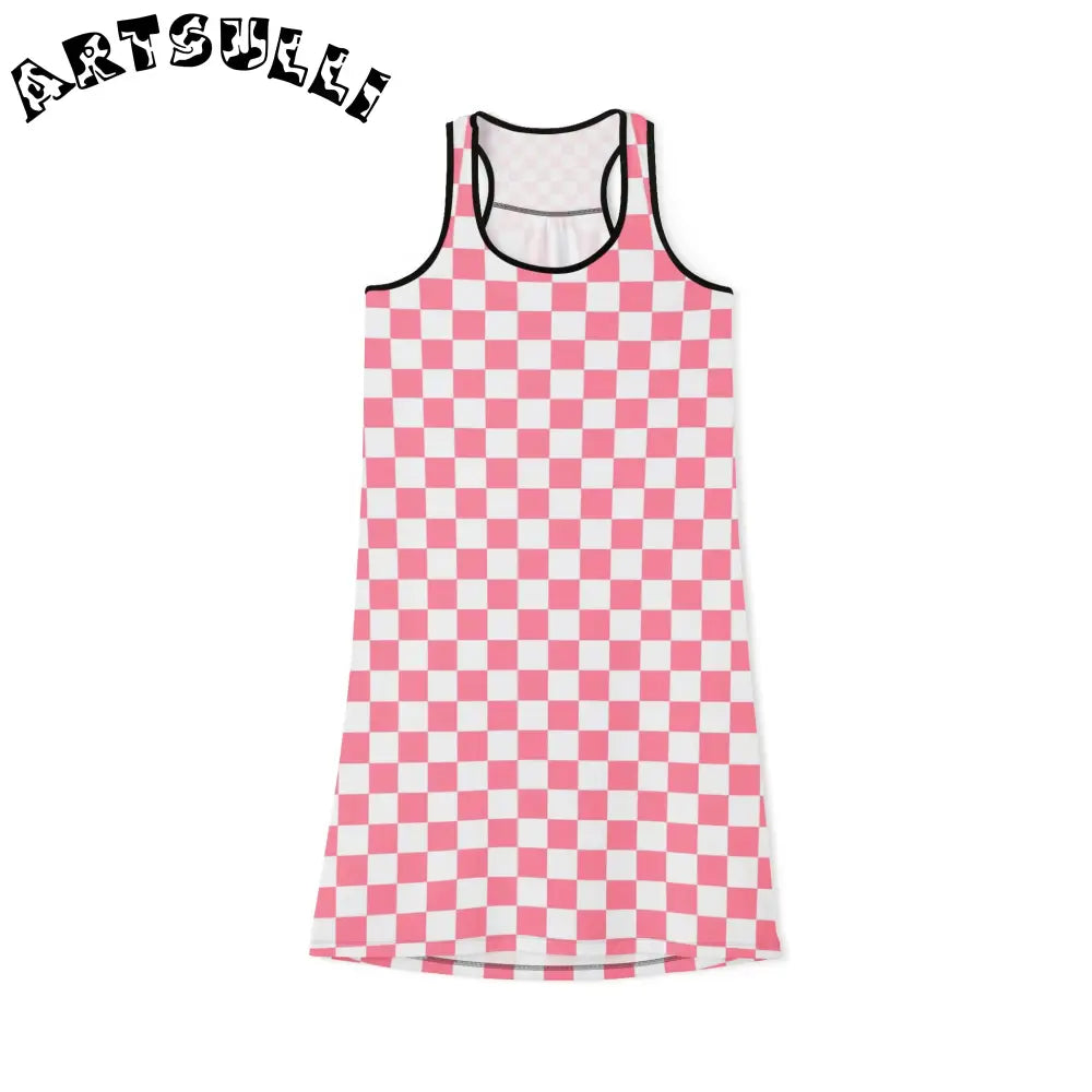 Brigandine Checkered Scene Women's Racerback Dress (AOP), Artsulli - Art is Long, Life is Short, Tank Top, Size, XS, Color, Black, , , 31659738546292981148
