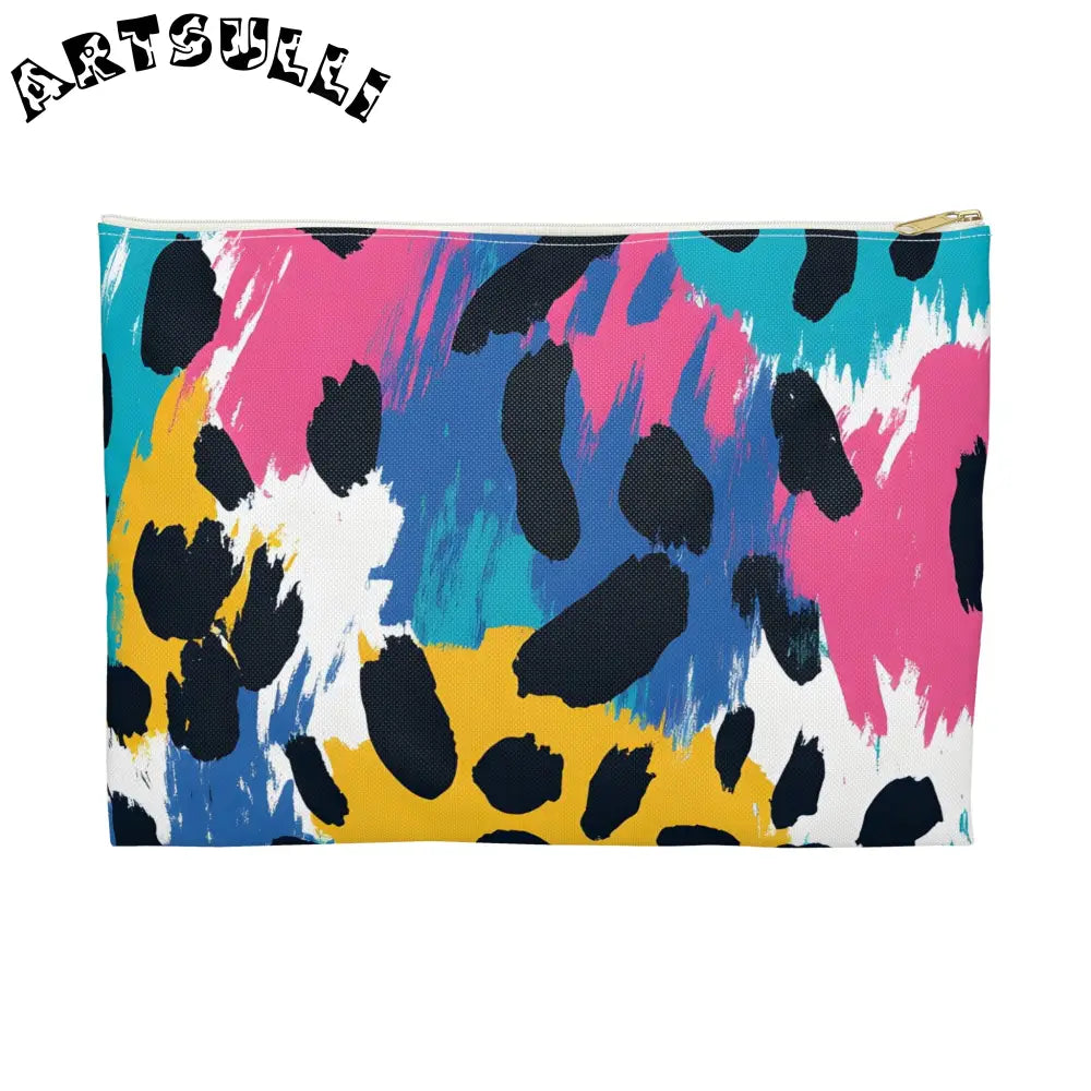 JAKKOUTTHEBXX Bright Paint Brush Strokes Flat Pouch 2025