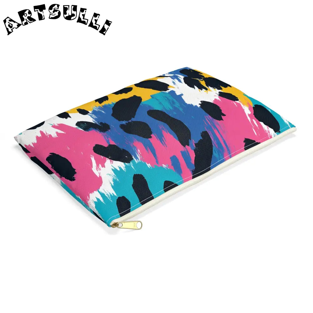 JAKKOUTTHEBXX Bright Paint Brush Strokes Flat Pouch 2025