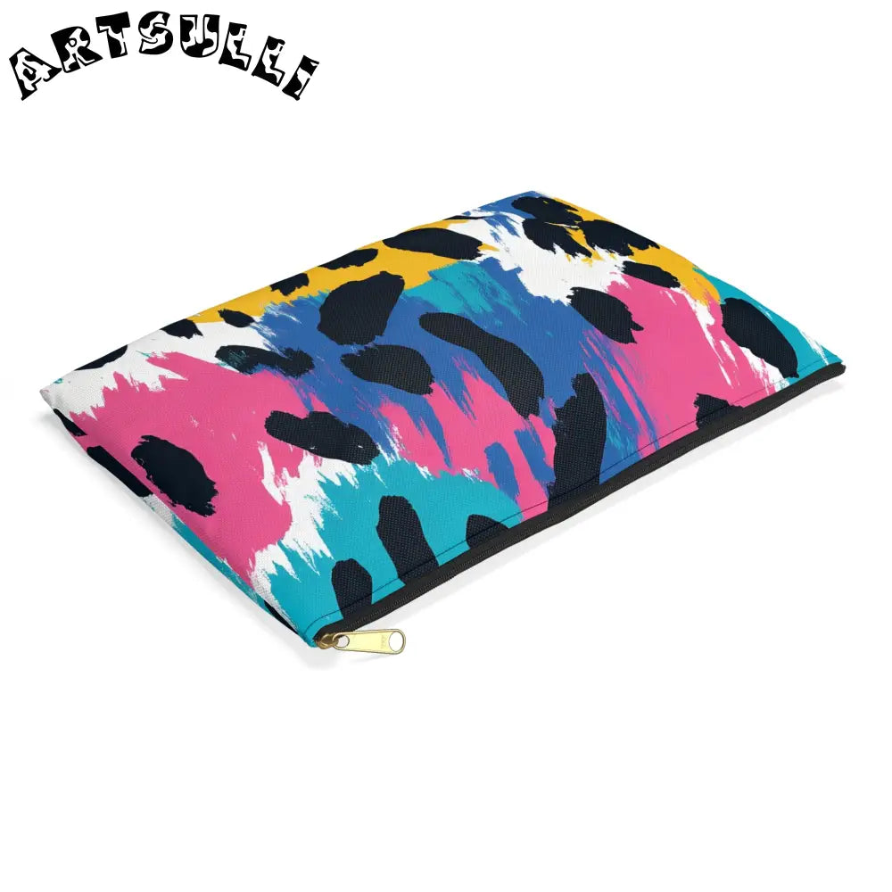 JAKKOUTTHEBXX Bright Paint Brush Strokes Flat Pouch 2025