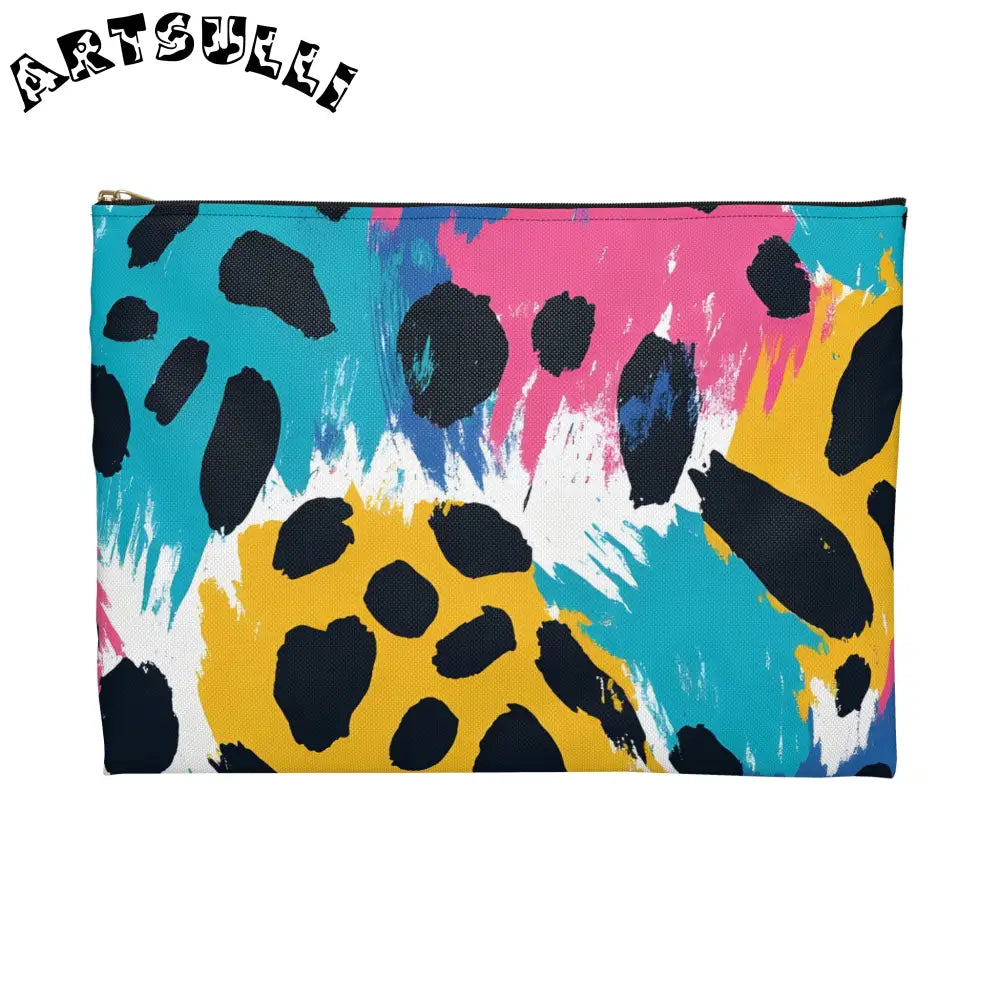 JAKKOUTTHEBXX Bright Paint Brush Strokes Flat Pouch 2025