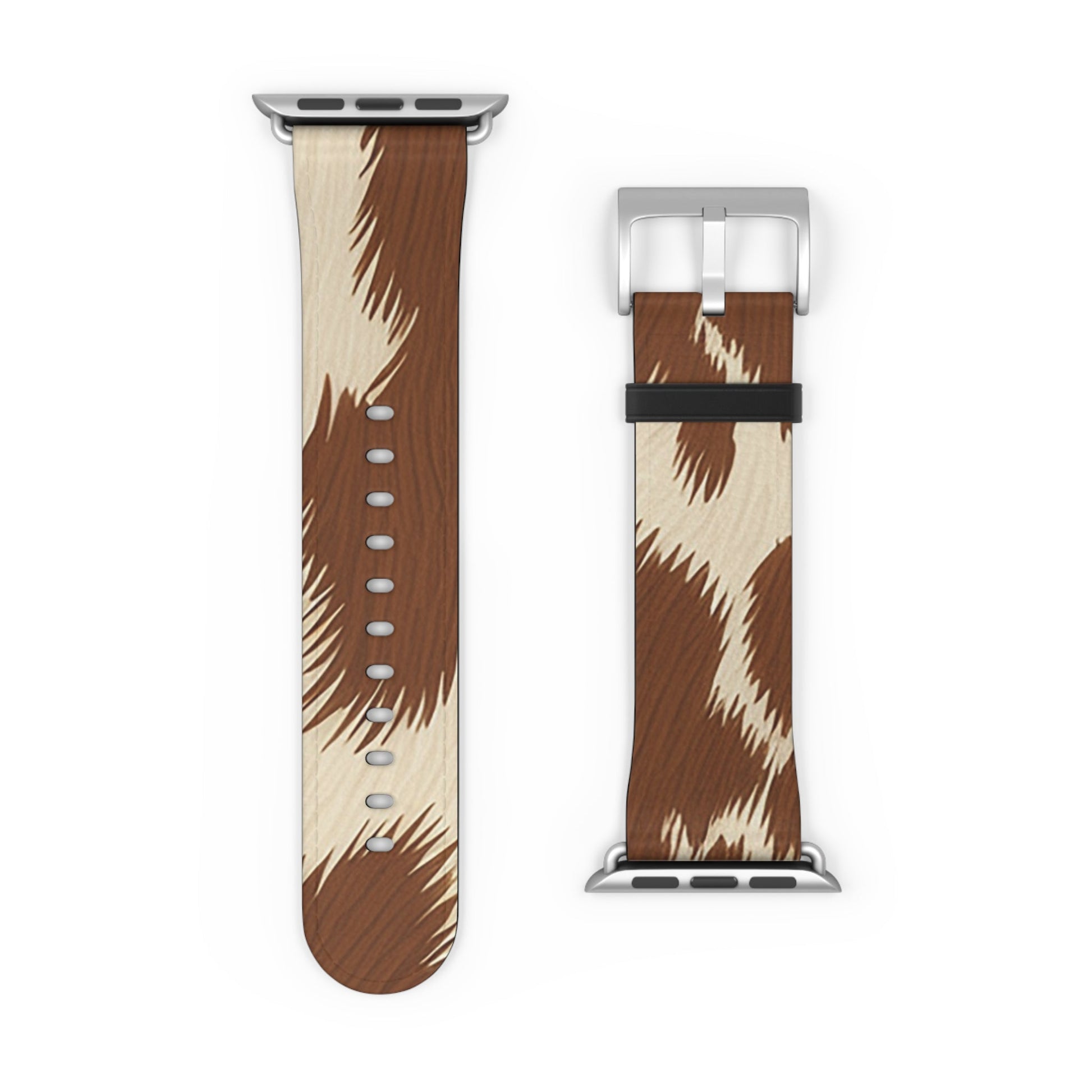 Brown and Beige Patterned Faux Leather Apple Watch Strap, Artsulli - Art is Long, Life is Short, Accessories, , , , , , , 