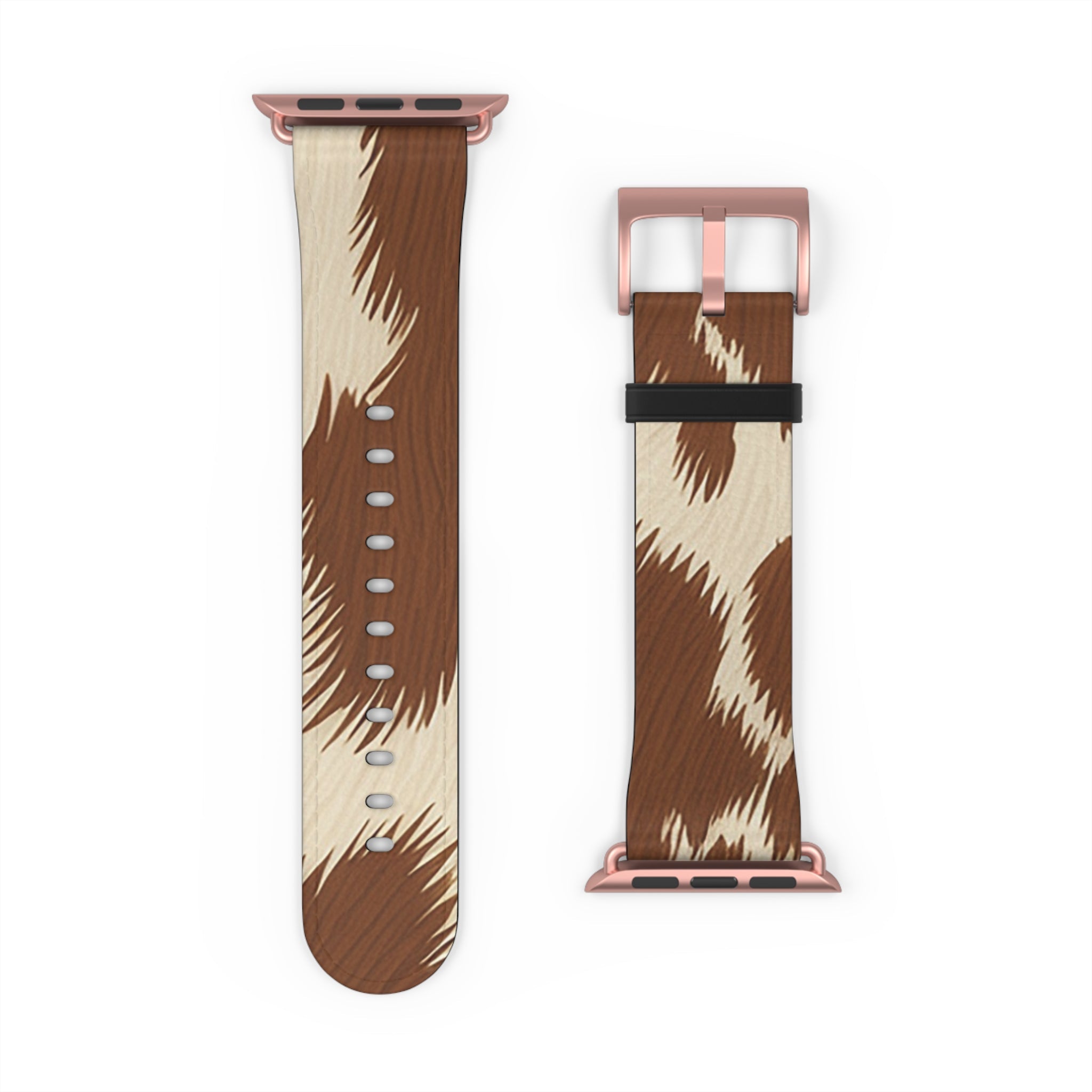 Brown and Beige Patterned Faux Leather Apple Watch Strap, Artsulli - Art is Long, Life is Short, Accessories, , , , , , , 