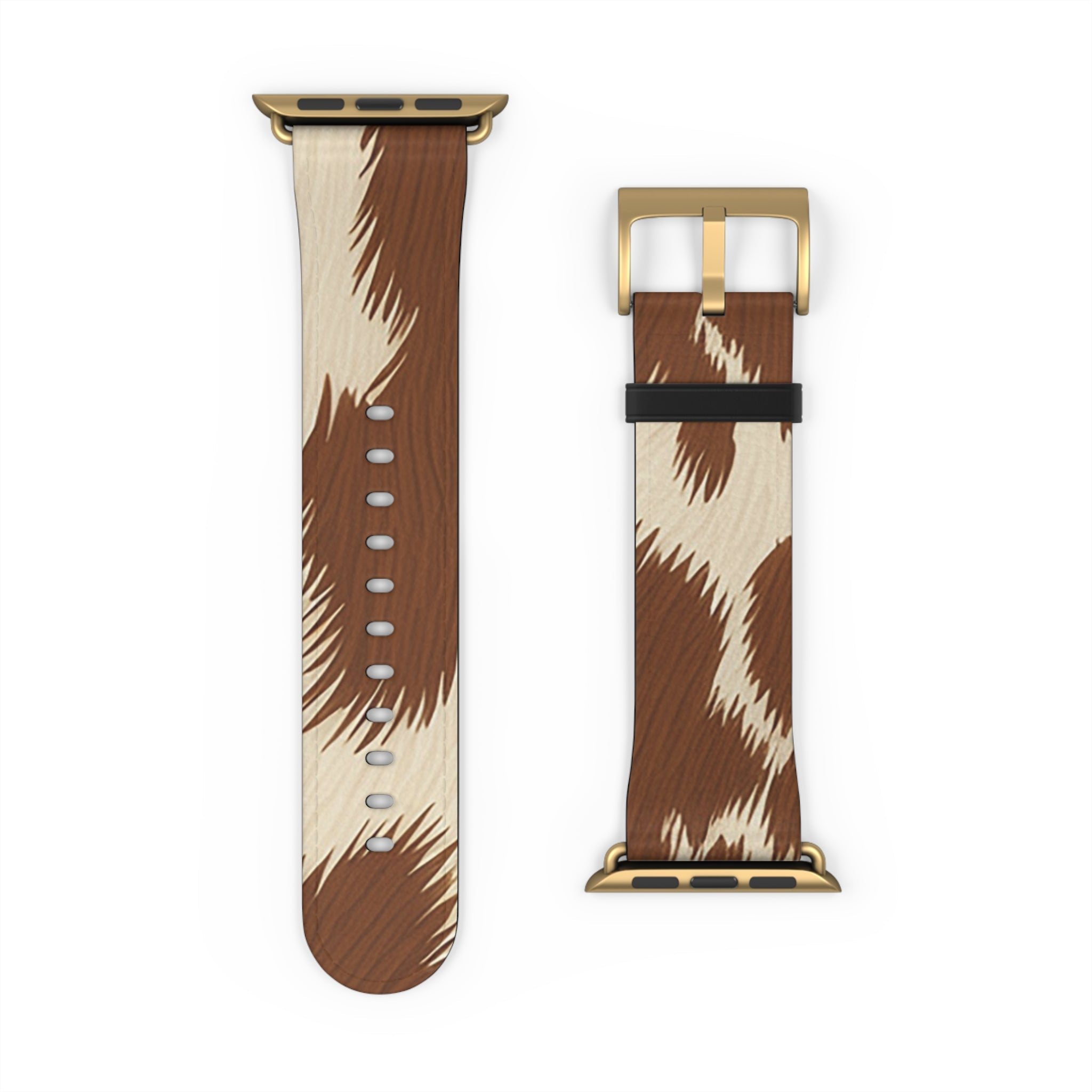 Brown and Beige Patterned Faux Leather Apple Watch Strap, Artsulli - Art is Long, Life is Short, Accessories, , , , , , , 