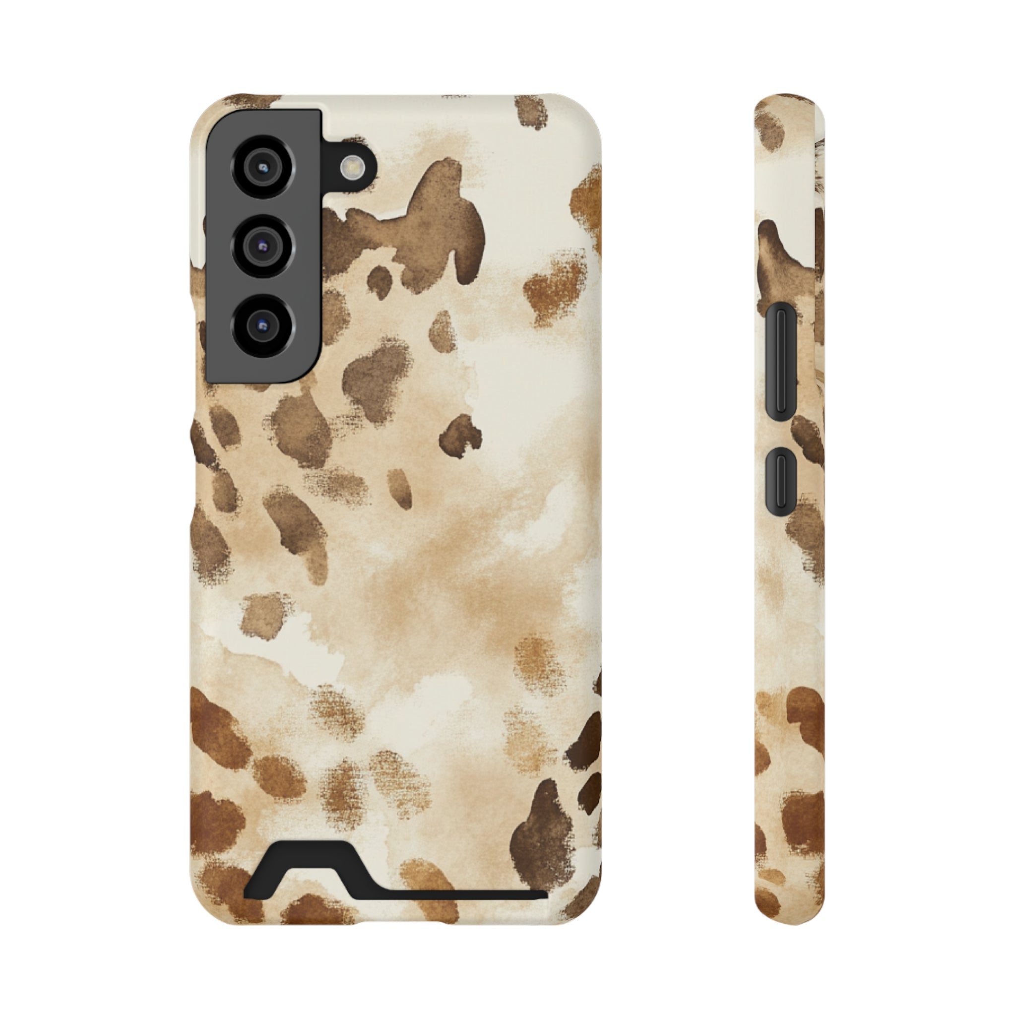 Brown and Beige Watercolor Cardholder Case, Artsulli - Art is Long, Life is Short, Phone Case, Size, Samsung Galaxy S22, Surface, Matte, Shape, With gift packaging, 63014481484321893373