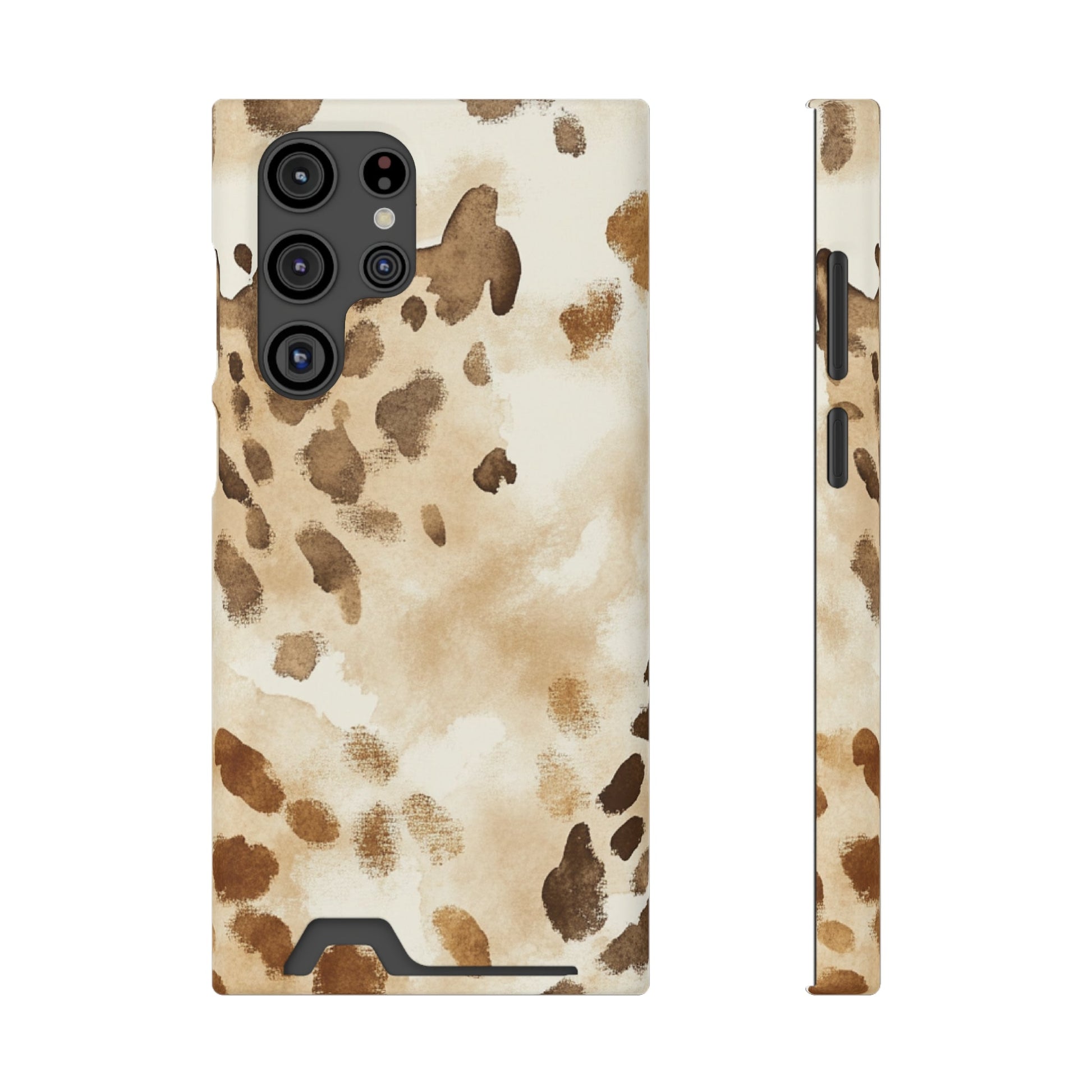 Brown and Beige Watercolor Cardholder Case, Artsulli - Art is Long, Life is Short, Phone Case, Size, Samsung Galaxy S22 Ultra, Surface, Matte, Shape, Without gift packaging, 32254345500072457317