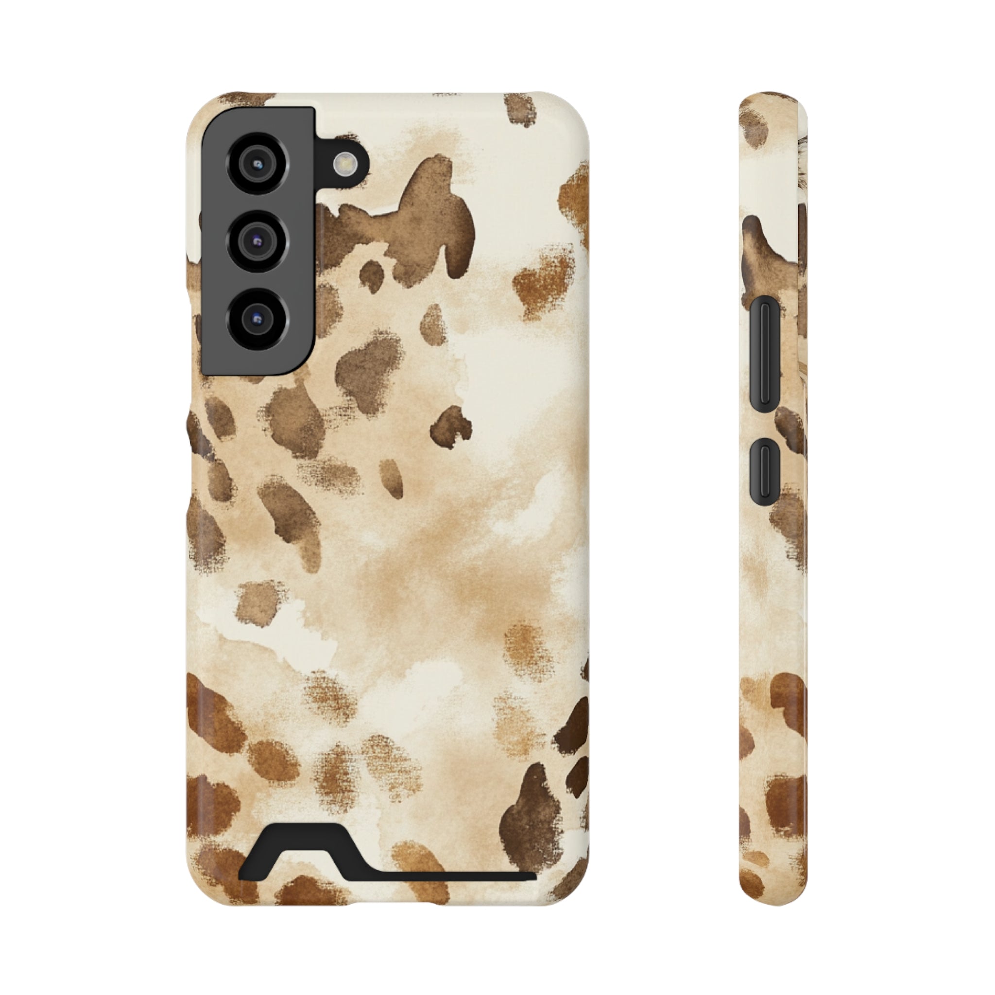 Brown and Beige Watercolor Cardholder Case, Artsulli - Art is Long, Life is Short, Phone Case, Size, Samsung Galaxy S22, Surface, Glossy, Shape, Without gift packaging, 12503440440670382942