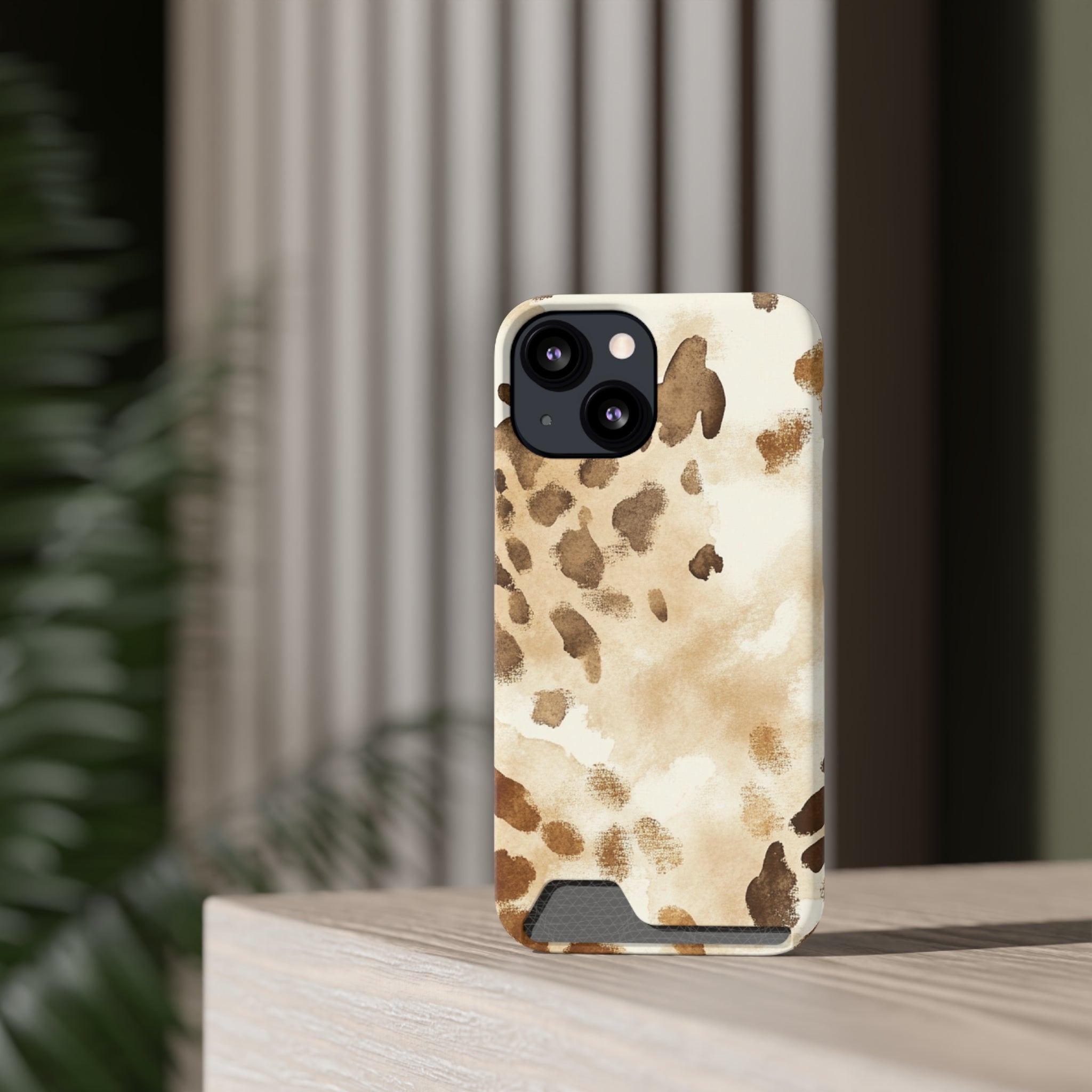 Brown and Beige Watercolor Cardholder Case, Artsulli - Art is Long, Life is Short, Phone Case, , , , , , , 