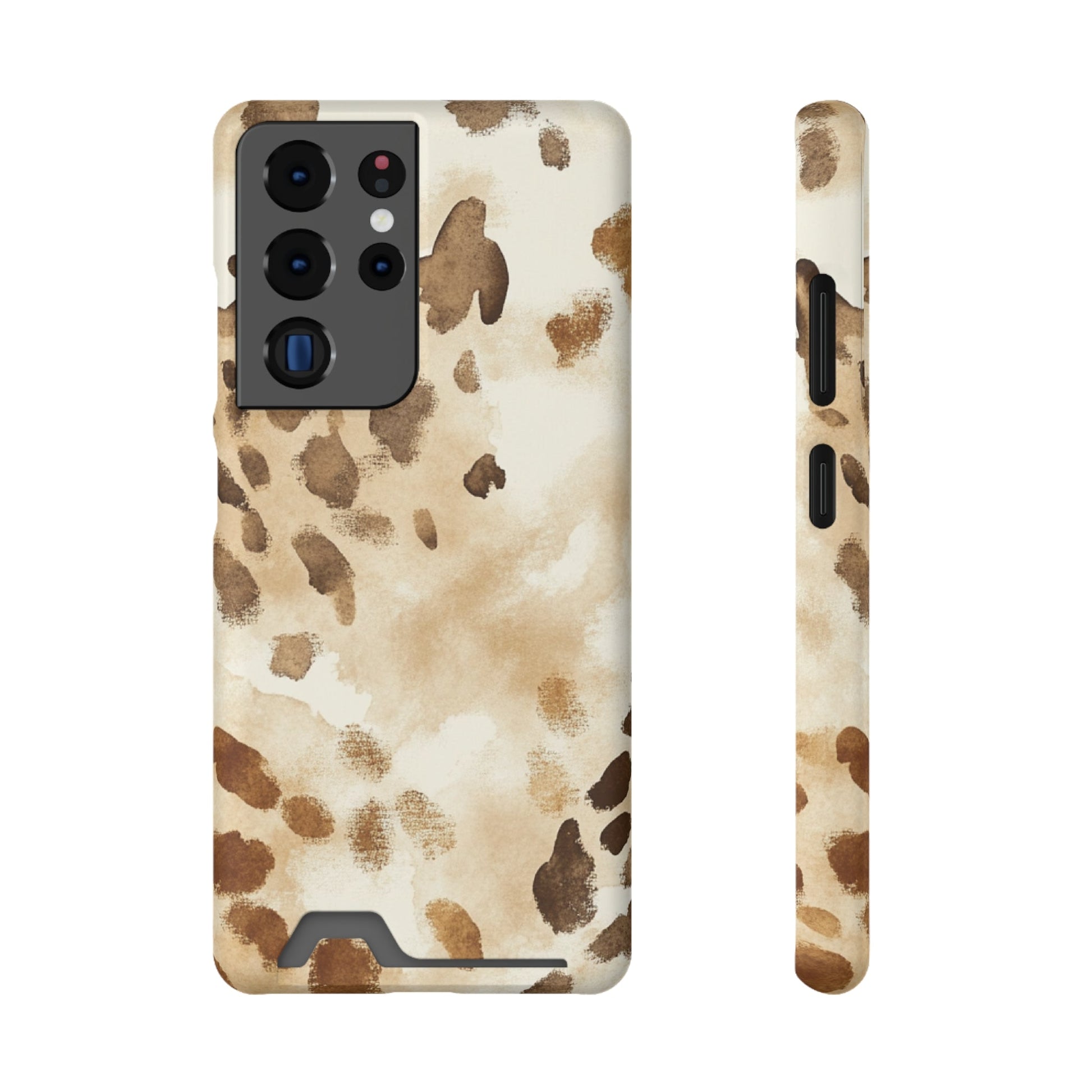 Brown and Beige Watercolor Cardholder Case, Artsulli - Art is Long, Life is Short, Phone Case, Size, Samsung Galaxy S21 Ultra, Surface, Matte, Shape, With gift packaging, 66213759480421926853
