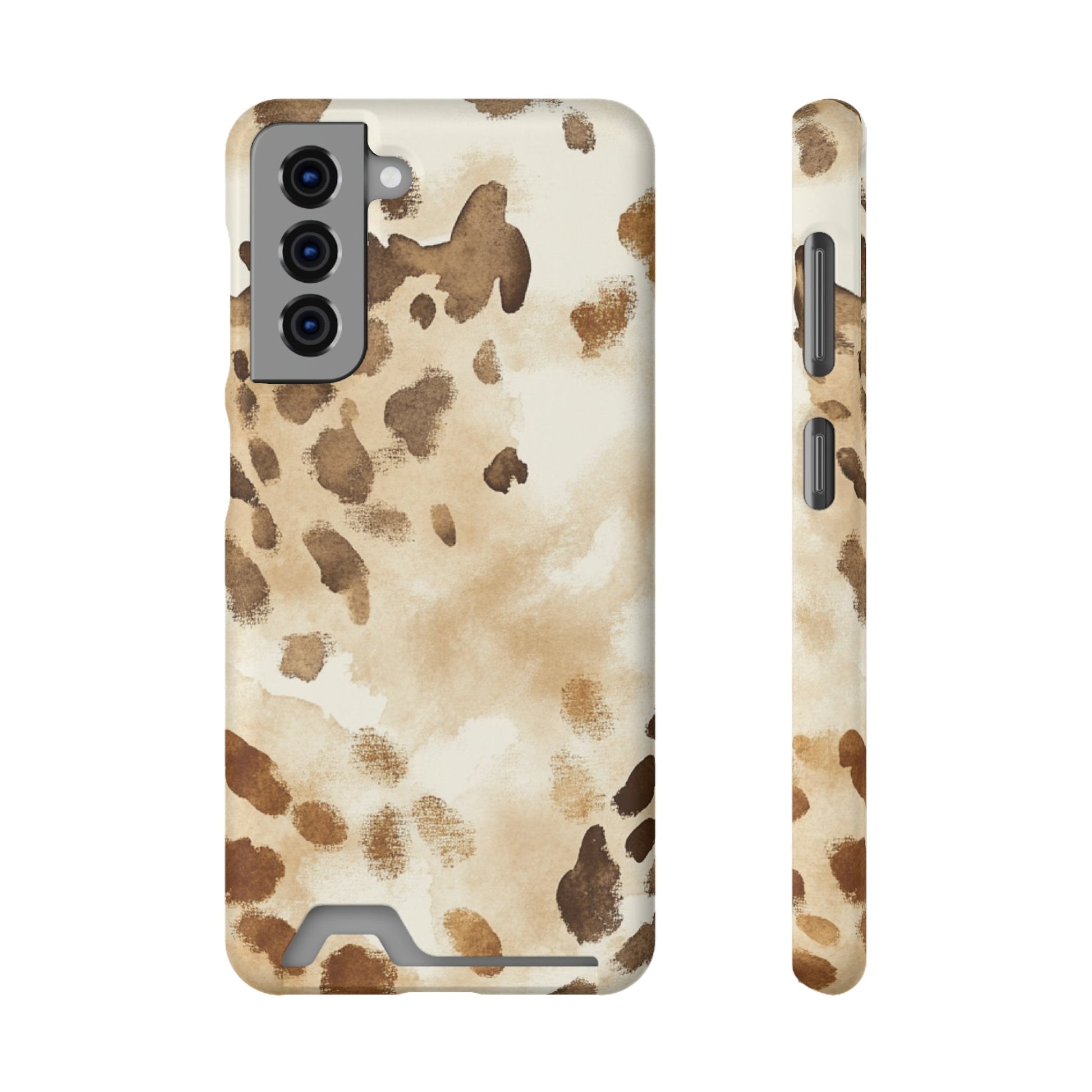 Brown and Beige Watercolor Cardholder Case, Artsulli - Art is Long, Life is Short, Phone Case, Size, Samsung Galaxy S21, Surface, Matte, Shape, With gift packaging, 25488375962099137340