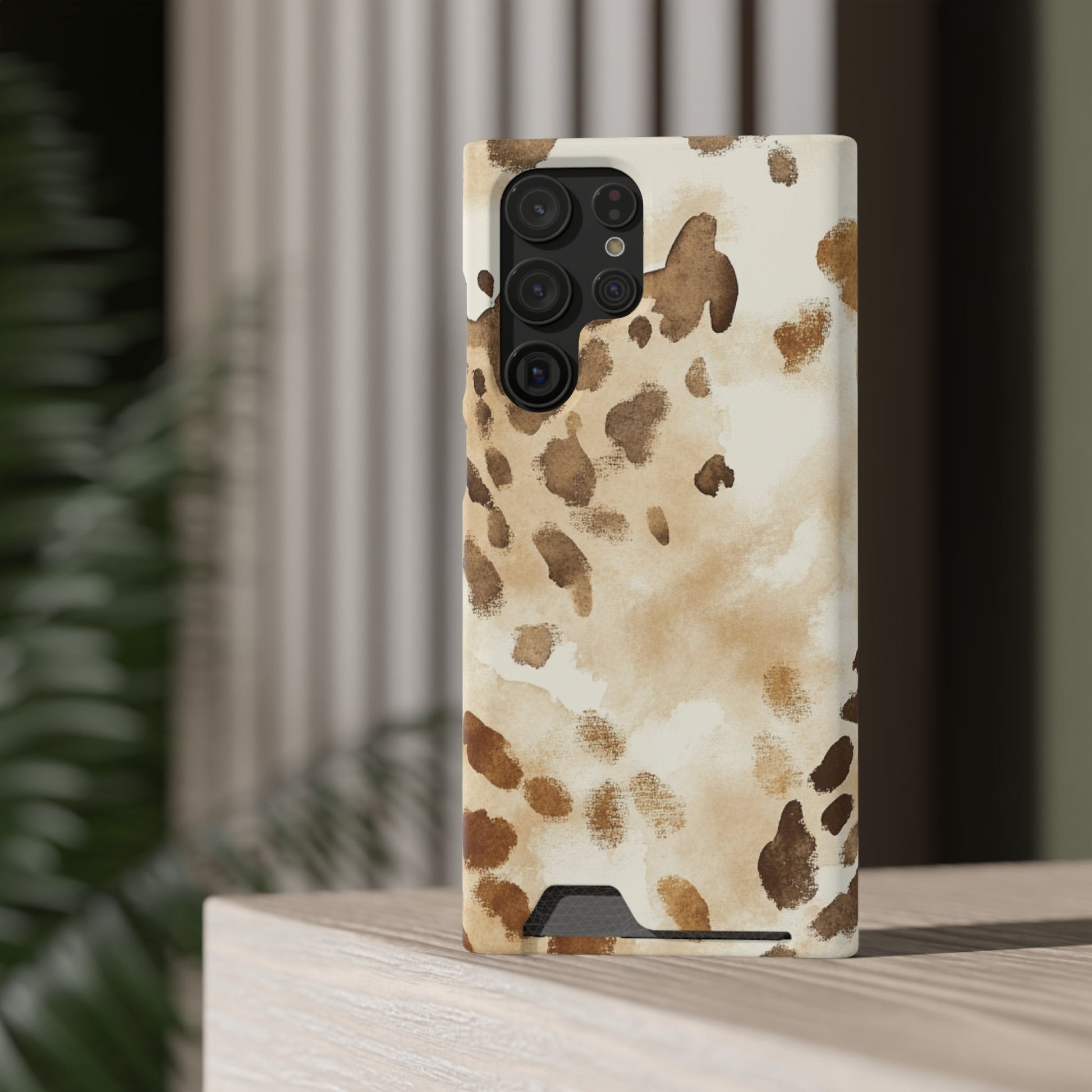 Brown and Beige Watercolor Cardholder Case, Artsulli - Art is Long, Life is Short, Phone Case, , , , , , , 