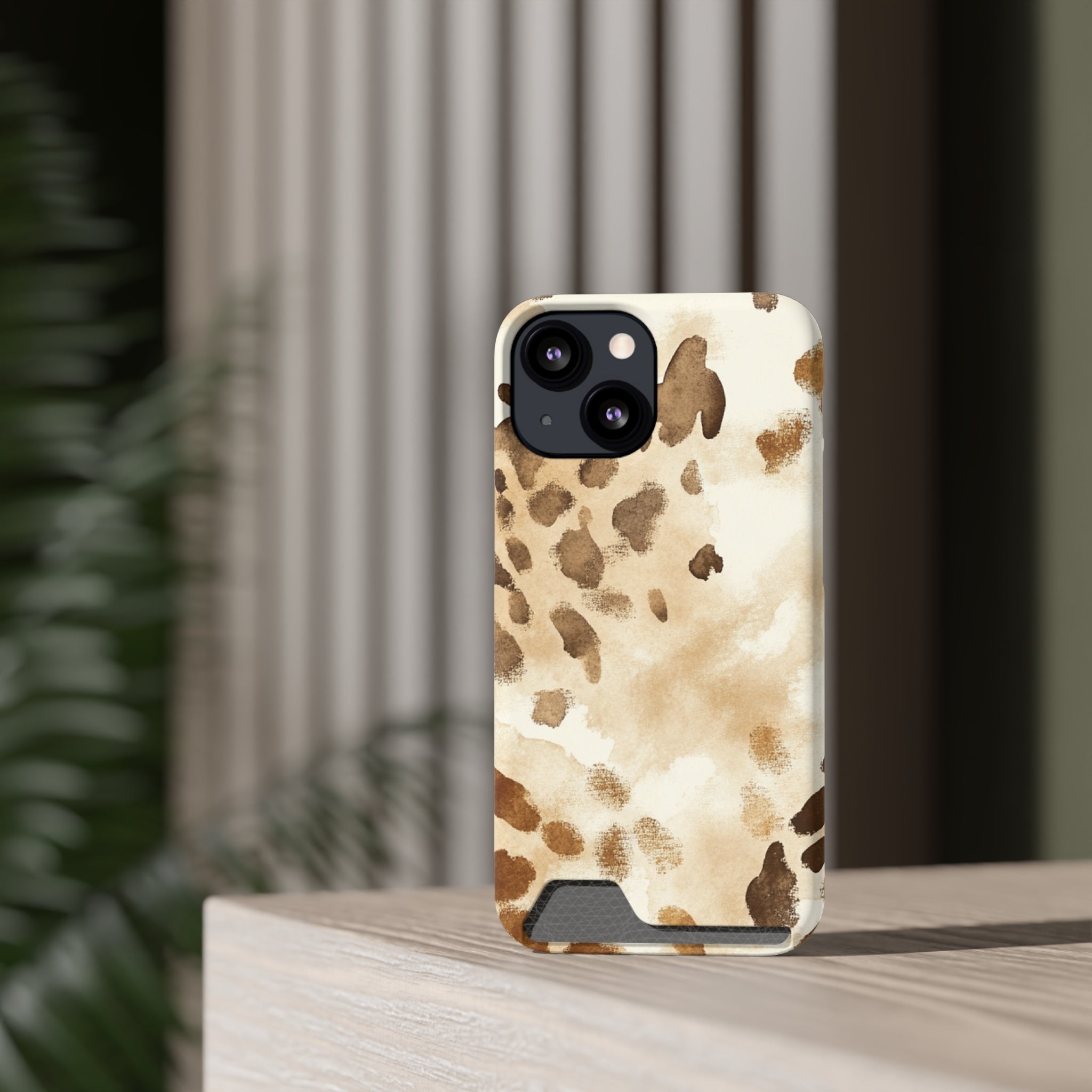 Brown and Beige Watercolor Cardholder Case, Artsulli - Art is Long, Life is Short, Phone Case, , , , , , , 