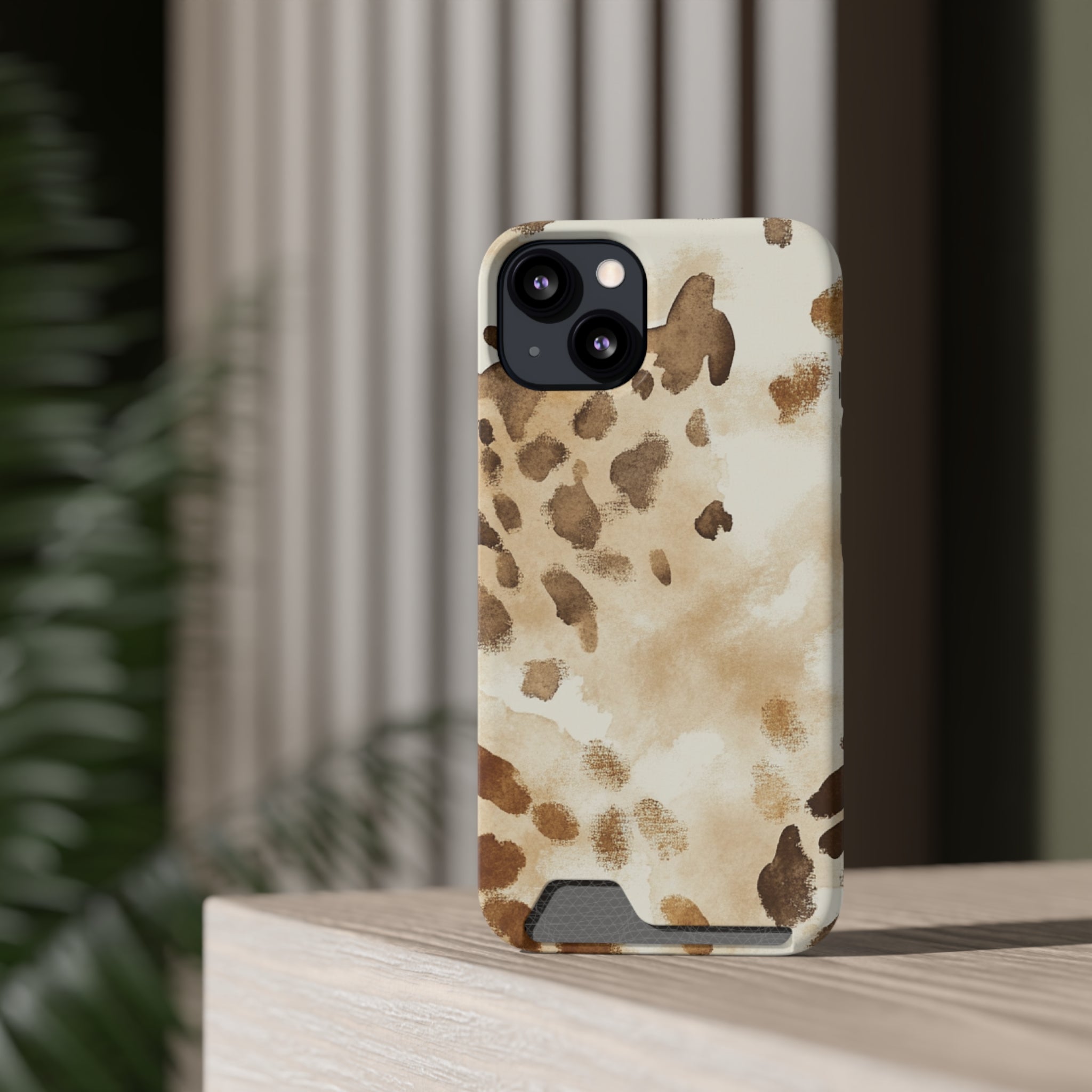 Brown and Beige Watercolor Cardholder Case, Artsulli - Art is Long, Life is Short, Phone Case, , , , , , , 