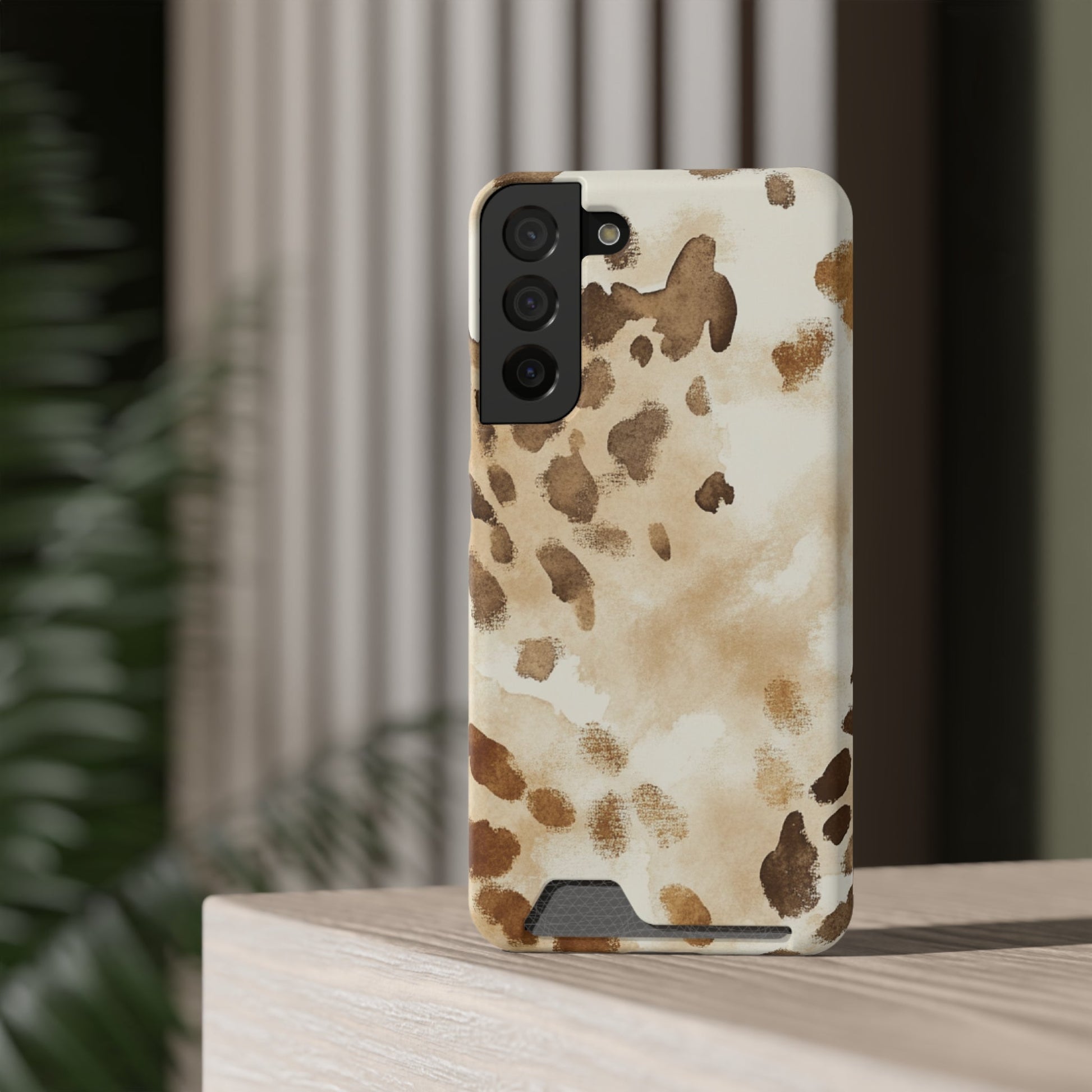 Brown and Beige Watercolor Cardholder Case, Artsulli - Art is Long, Life is Short, Phone Case, , , , , , , 