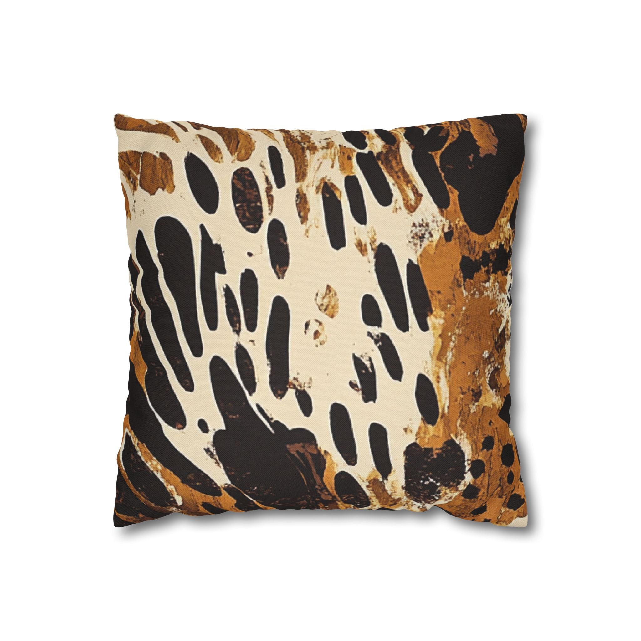 Printify Brown and Black Abstract Throw Pillow 2025