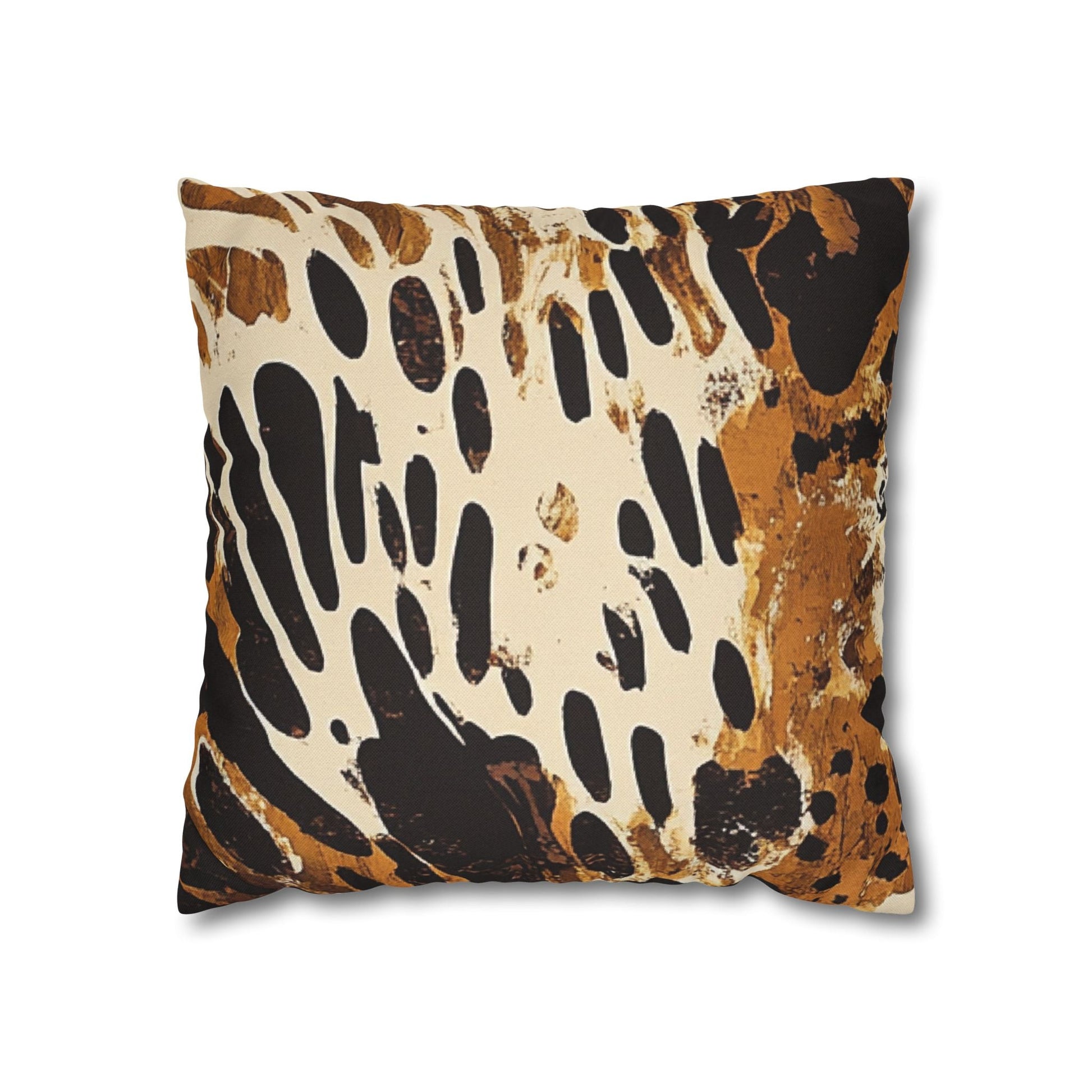 Brown and Black Abstract Throw Pillow, Artsulli - Art is Long, Life is Short, Home Decor, Size, 16" × 16", , , , , 15445031615111405246