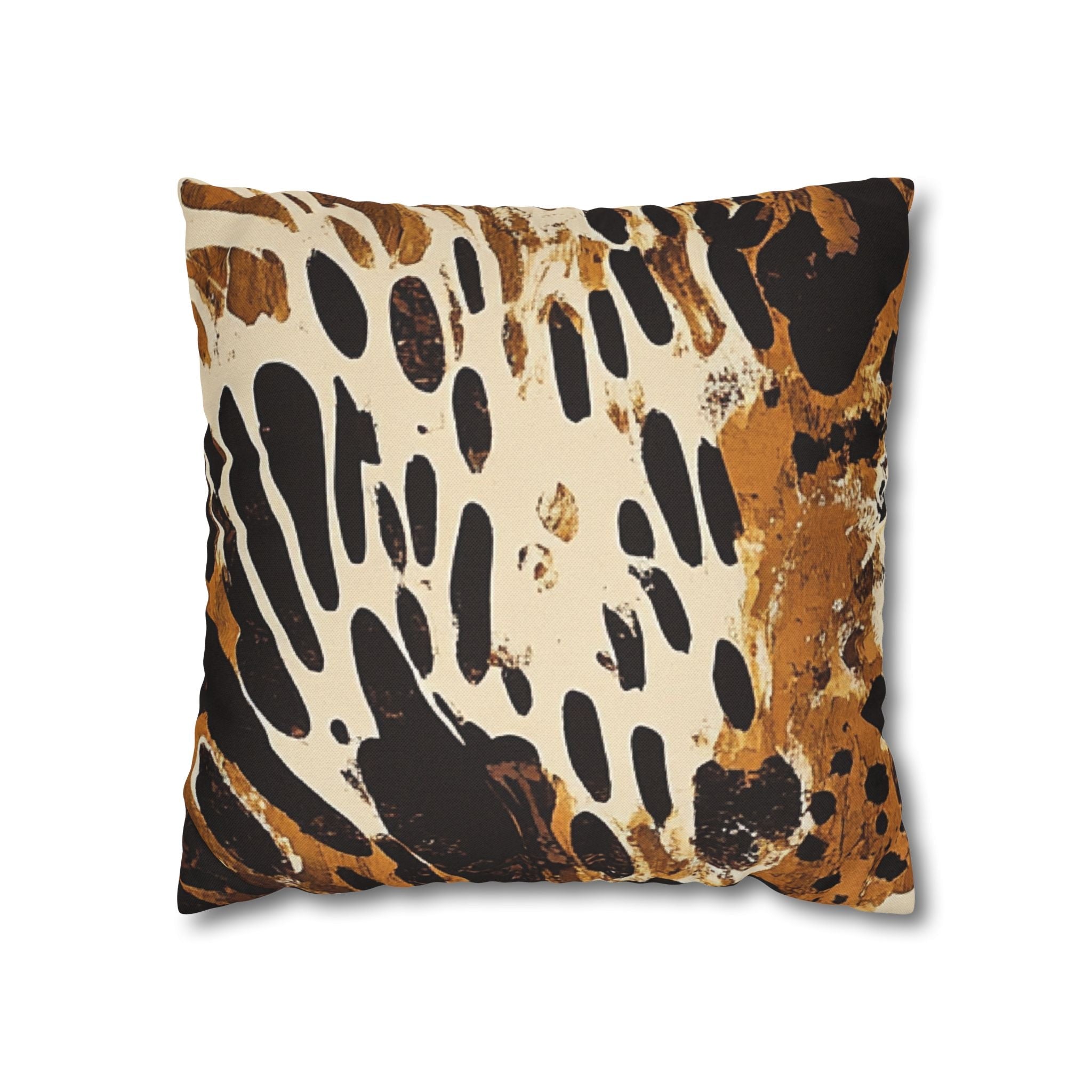 Brown and Black Abstract Throw Pillow, Artsulli - Art is Long, Life is Short, Home Decor, Size, 16" × 16", , , , , 15445031615111405246
