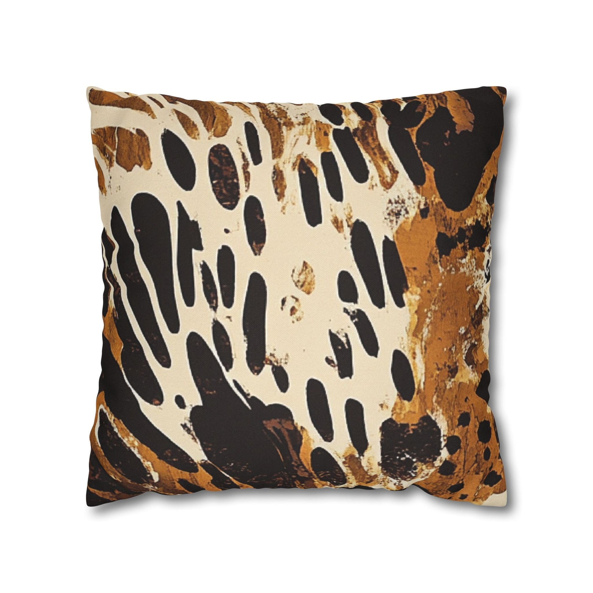 Brown and Black Abstract Throw Pillow, Artsulli - Art is Long, Life is Short, Home Decor, Size, 18" × 18", , , , , 19681152627388232168