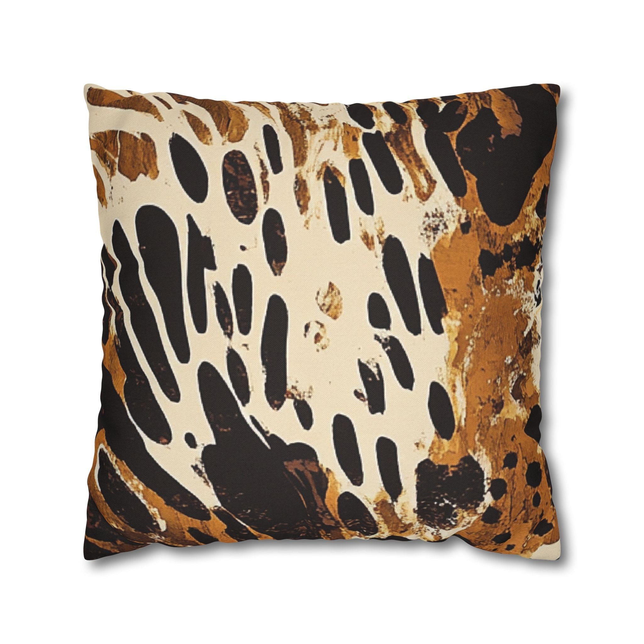 Brown and Black Abstract Throw Pillow, Artsulli - Art is Long, Life is Short, Home Decor, Size, 20" × 20", , , , , 25684317005204042703