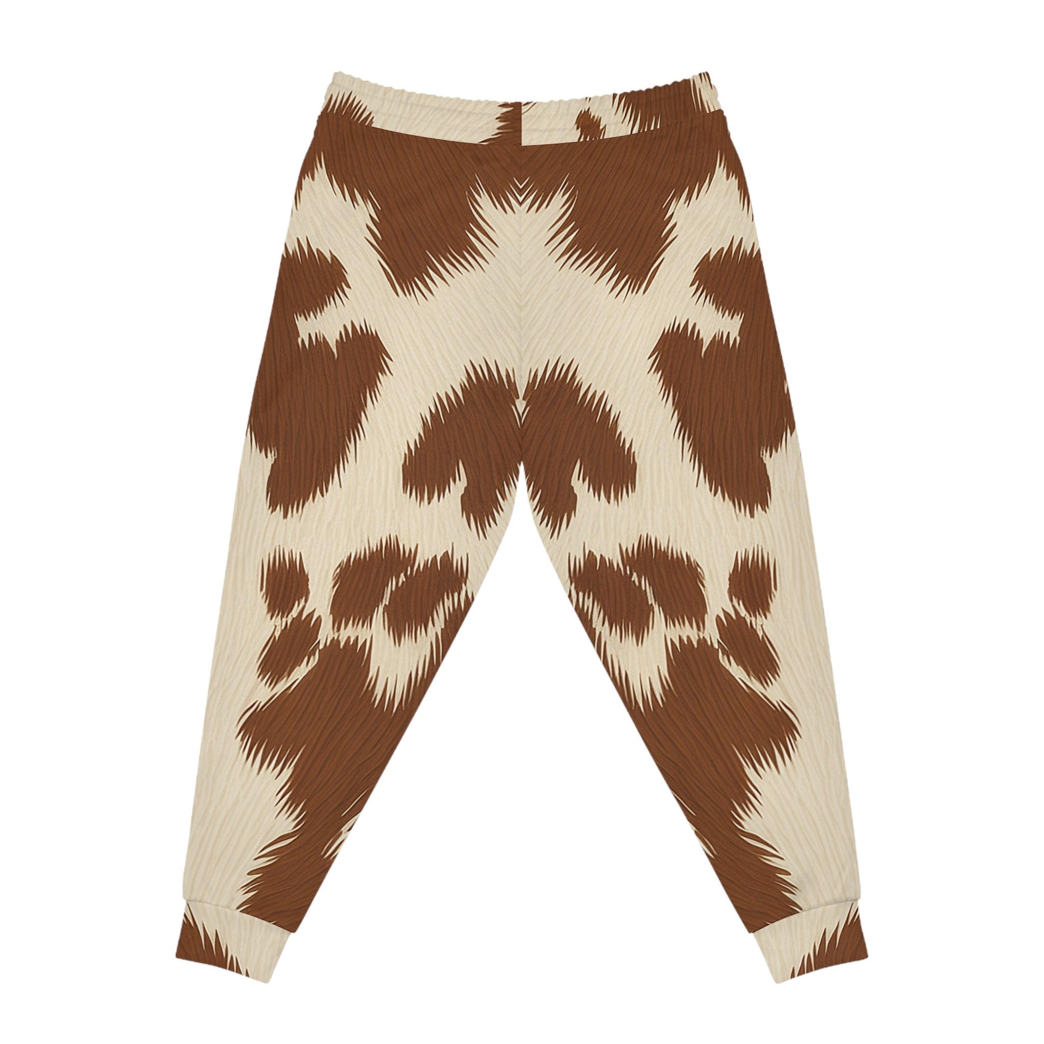 Brown and Cream Cow Print Joggers, Artsulli - Art is Long, Life is Short, All Over Prints, , , , , , , 