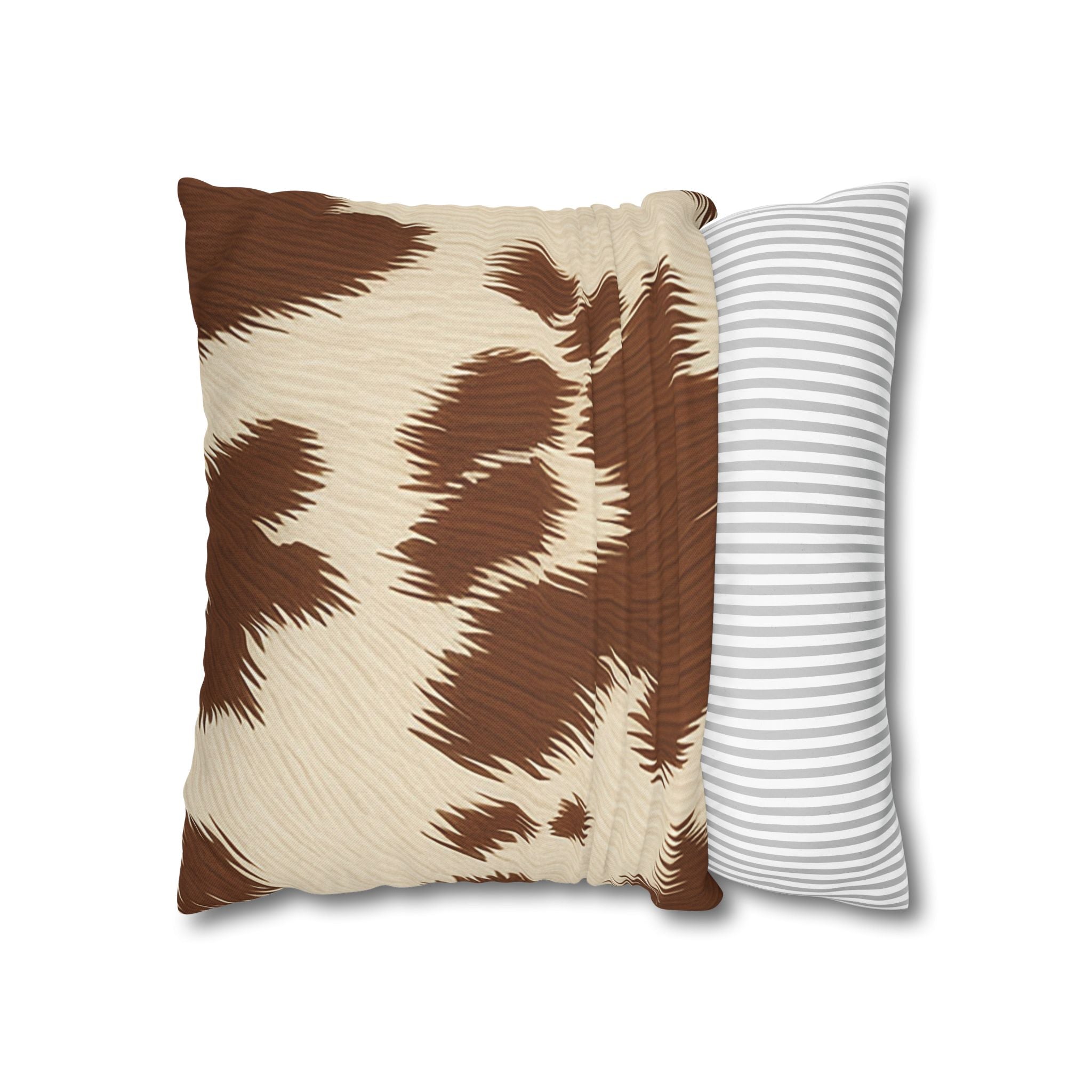 Brown and Cream Cowhide Throw Pillow, Artsulli - Art is Long, Life is Short, Home Decor, , , , , , , 