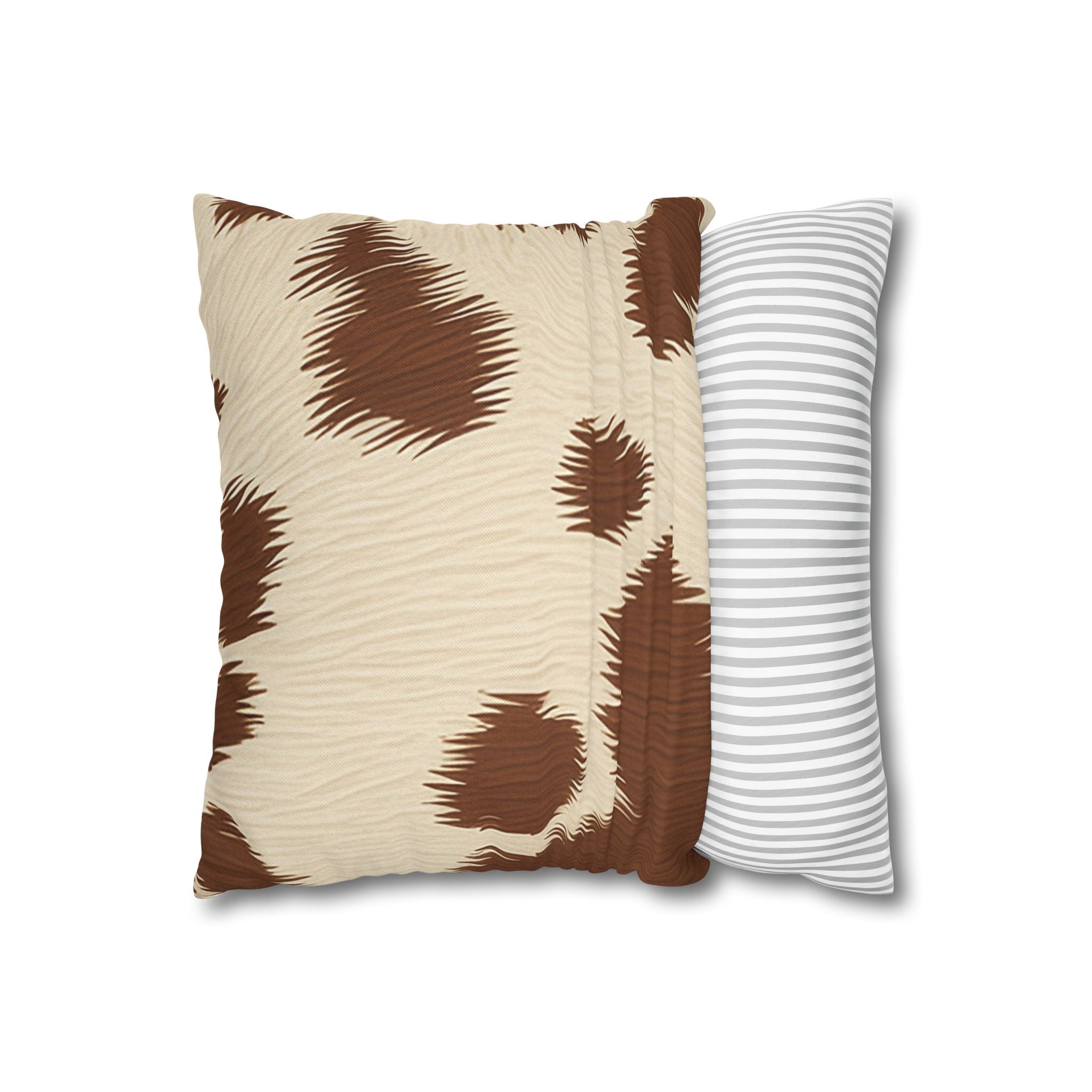 Brown and Cream Cowhide Throw Pillow, Artsulli - Art is Long, Life is Short, Home Decor, , , , , , , 