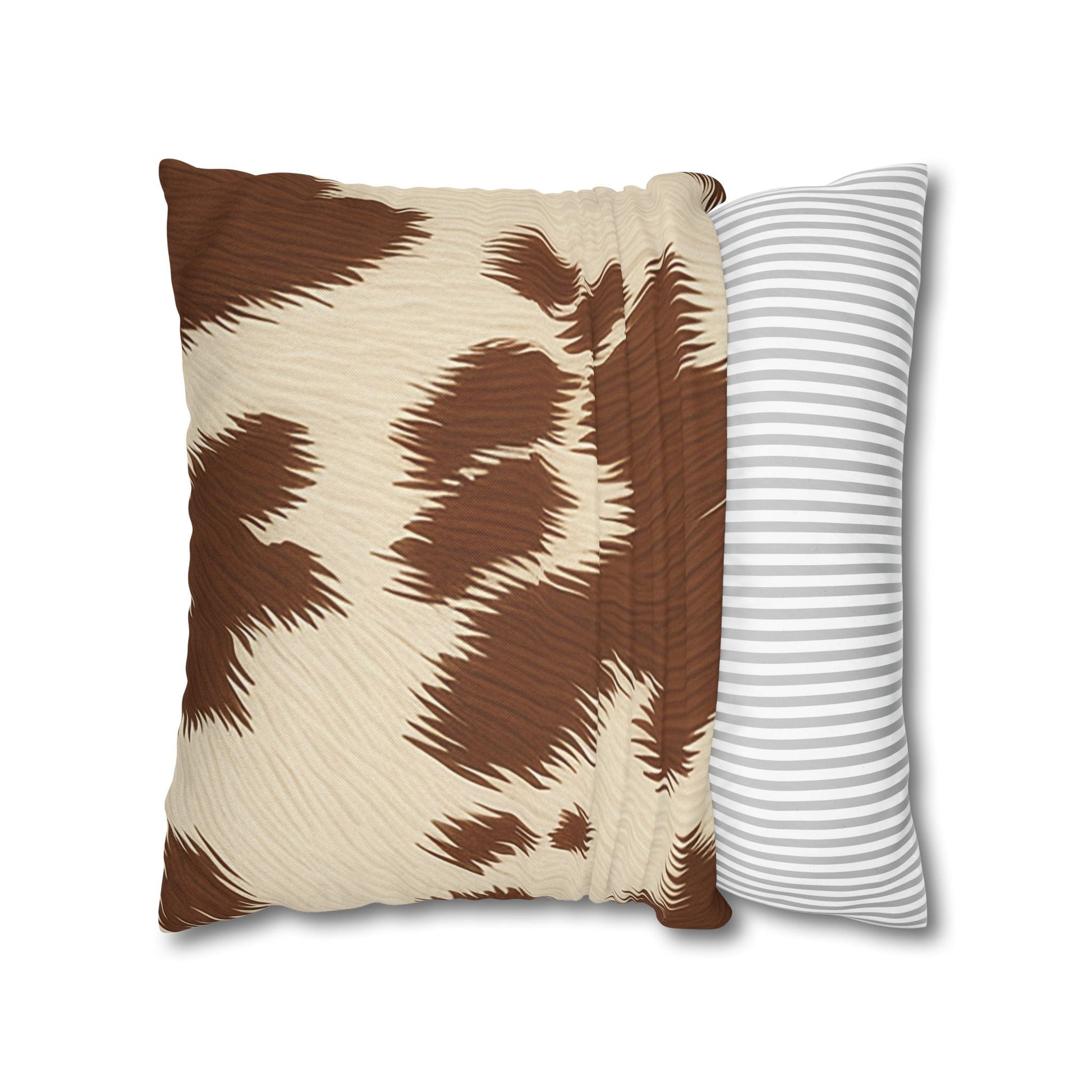 Brown and Cream Cowhide Throw Pillow, Artsulli - Art is Long, Life is Short, Home Decor, , , , , , , 