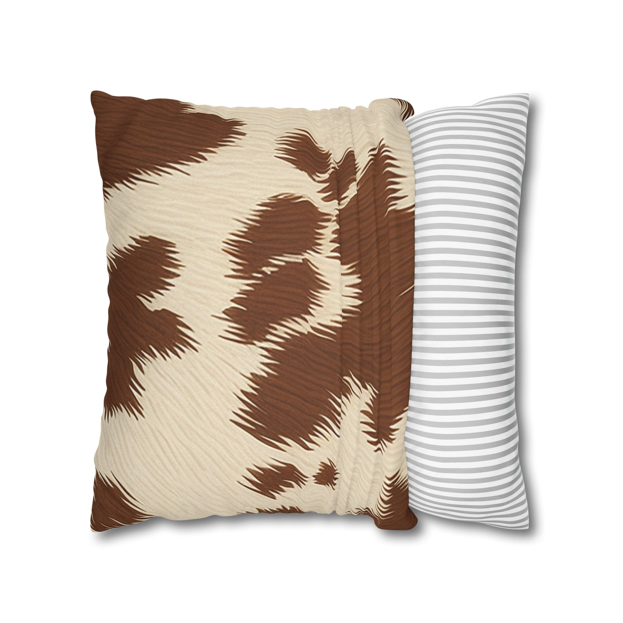 Brown and Cream Cowhide Throw Pillow, Artsulli - Art is Long, Life is Short, Home Decor, , , , , , , 