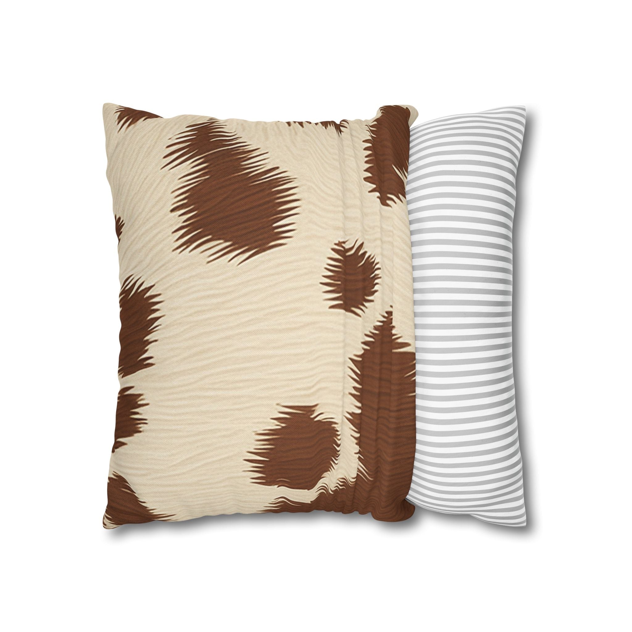 Brown and Cream Cowhide Throw Pillow, Artsulli - Art is Long, Life is Short, Home Decor, , , , , , , 