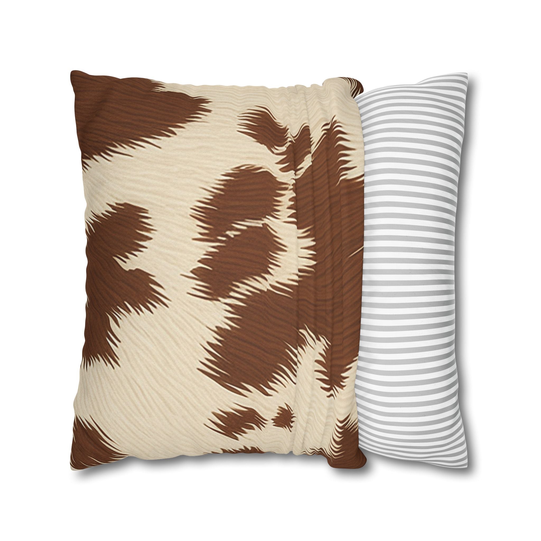 Brown and Cream Cowhide Throw Pillow, Artsulli - Art is Long, Life is Short, Home Decor, , , , , , , 