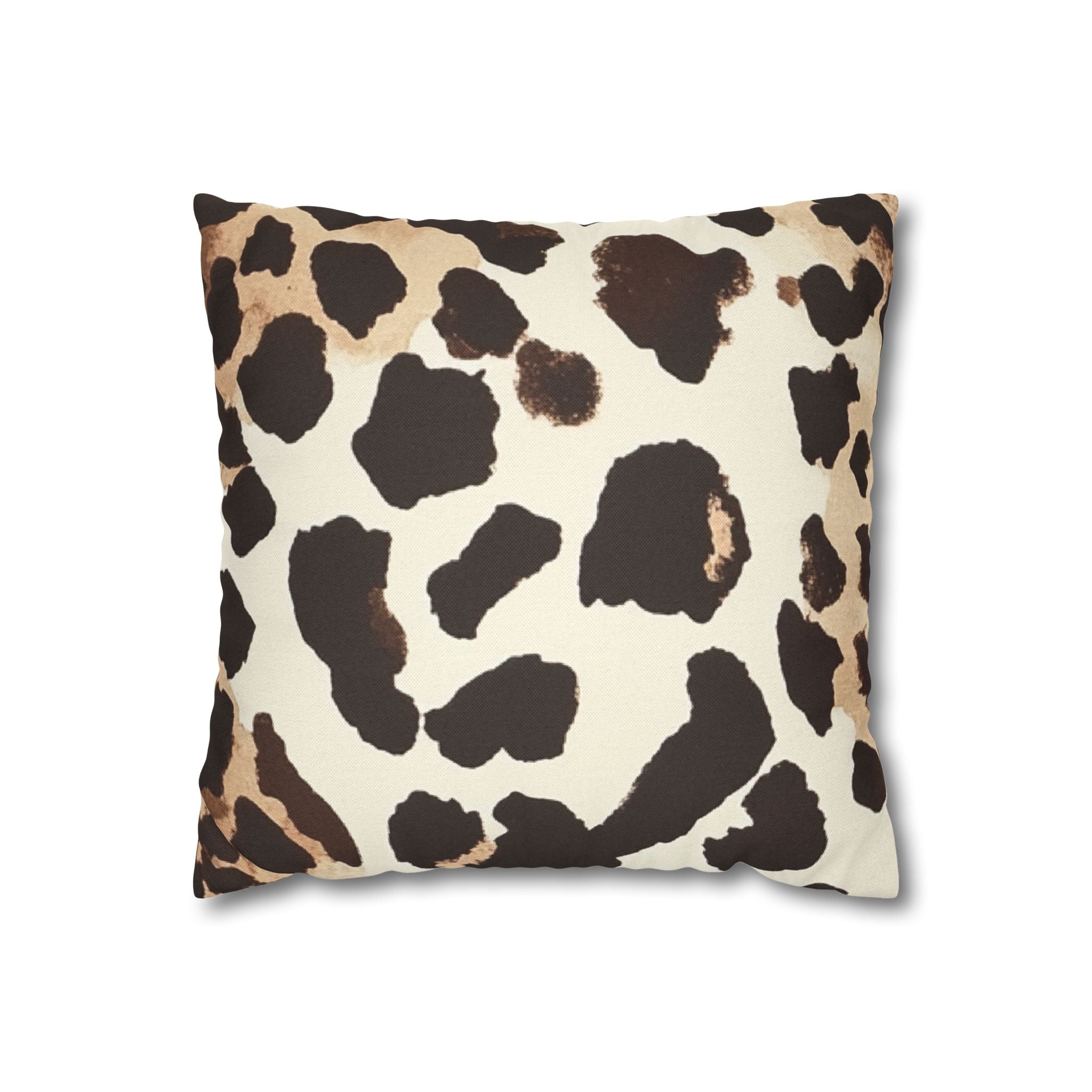 Printify Brown and Tan Cow Print Throw Pillow 2025