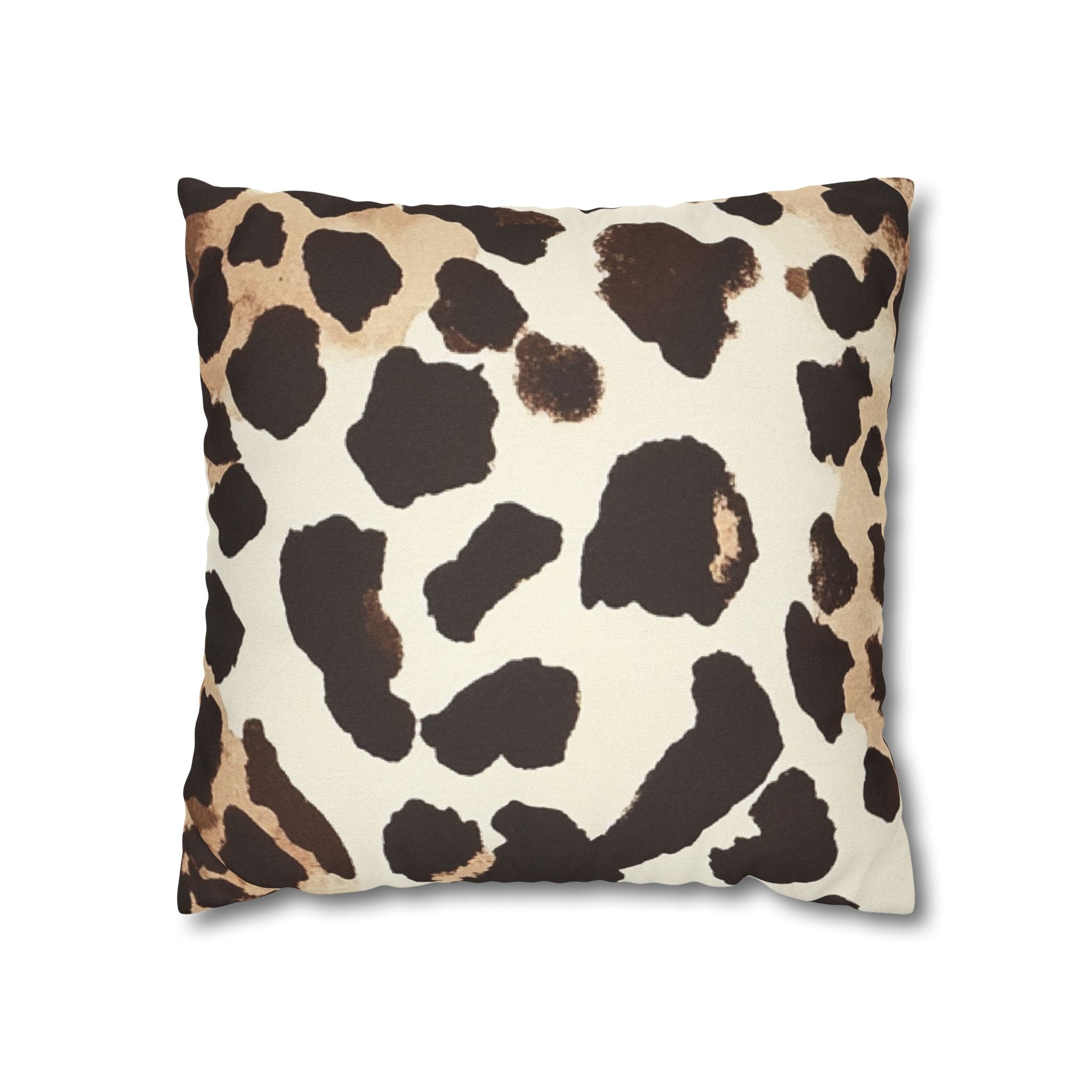 Brown and Tan Cow Print Throw Pillow, Artsulli - Art is Long, Life is Short, Home Decor, Size, 16" × 16", , , , , 32513437115206947025