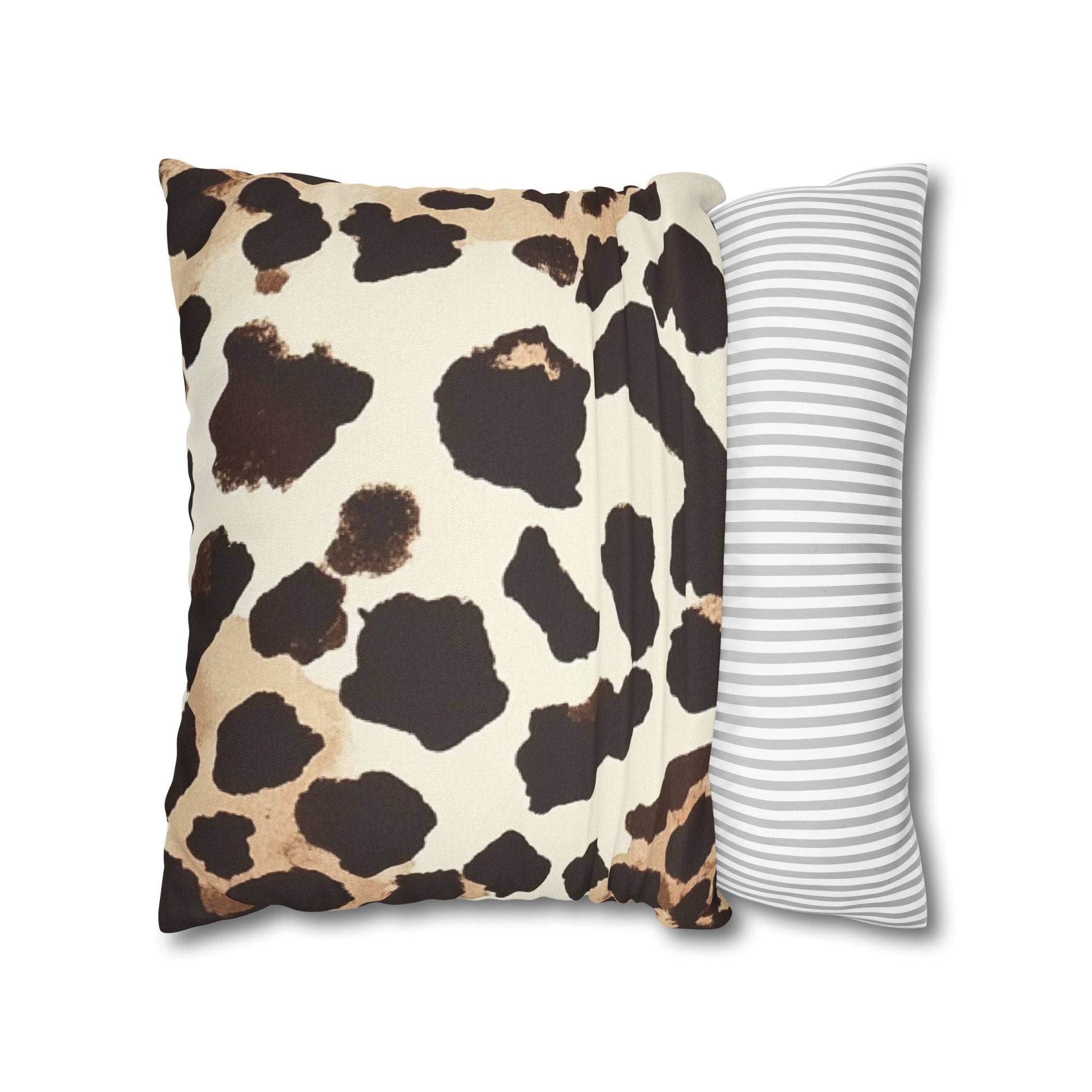 Brown and Tan Cow Print Throw Pillow, Artsulli - Art is Long, Life is Short, Home Decor, , , , , , , 