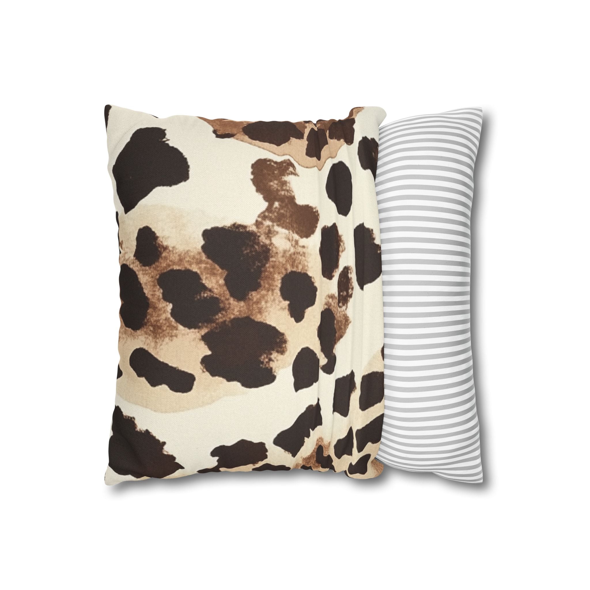Brown and Tan Cow Print Throw Pillow, Artsulli - Art is Long, Life is Short, Home Decor, , , , , , , 