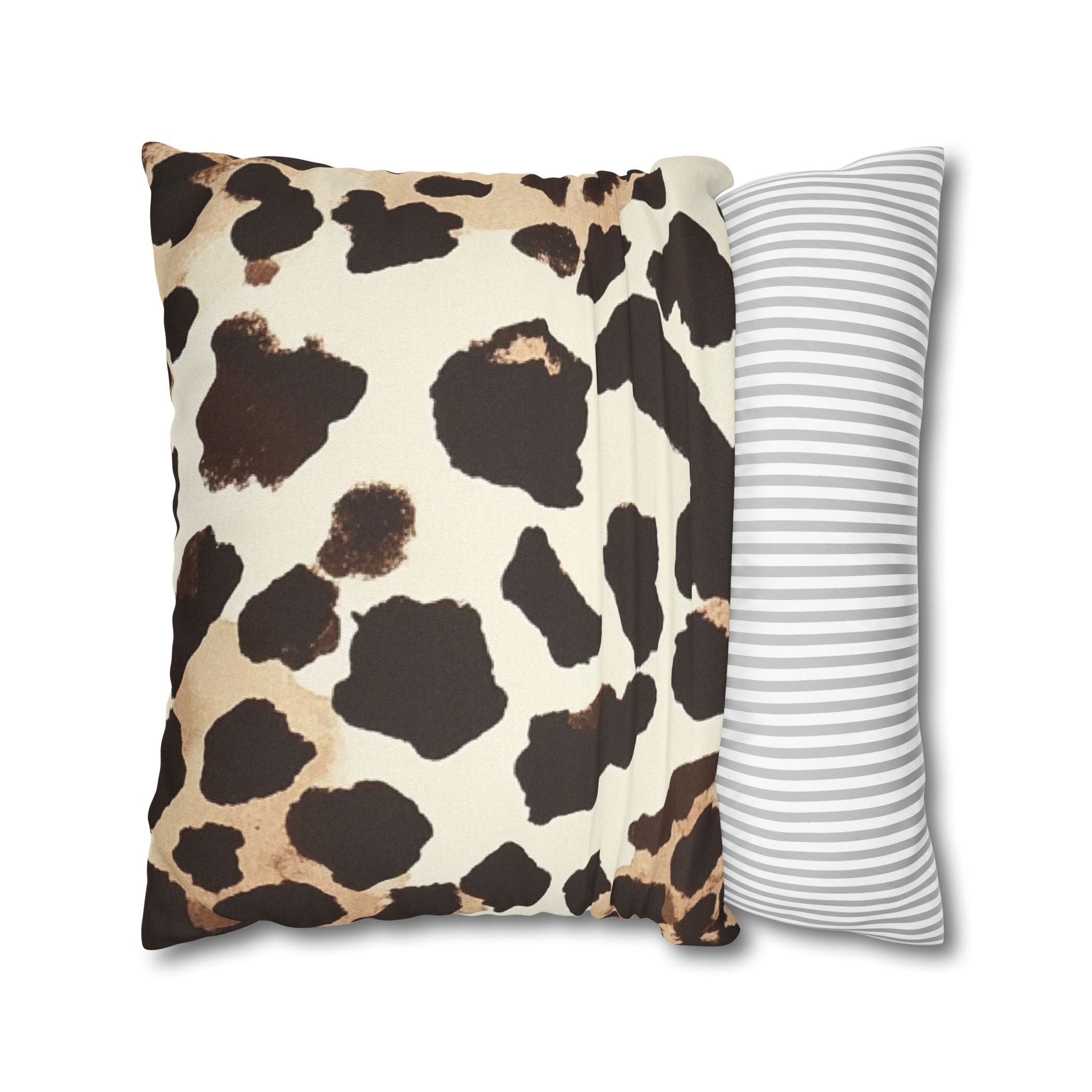 Brown and Tan Cow Print Throw Pillow, Artsulli - Art is Long, Life is Short, Home Decor, , , , , , , 