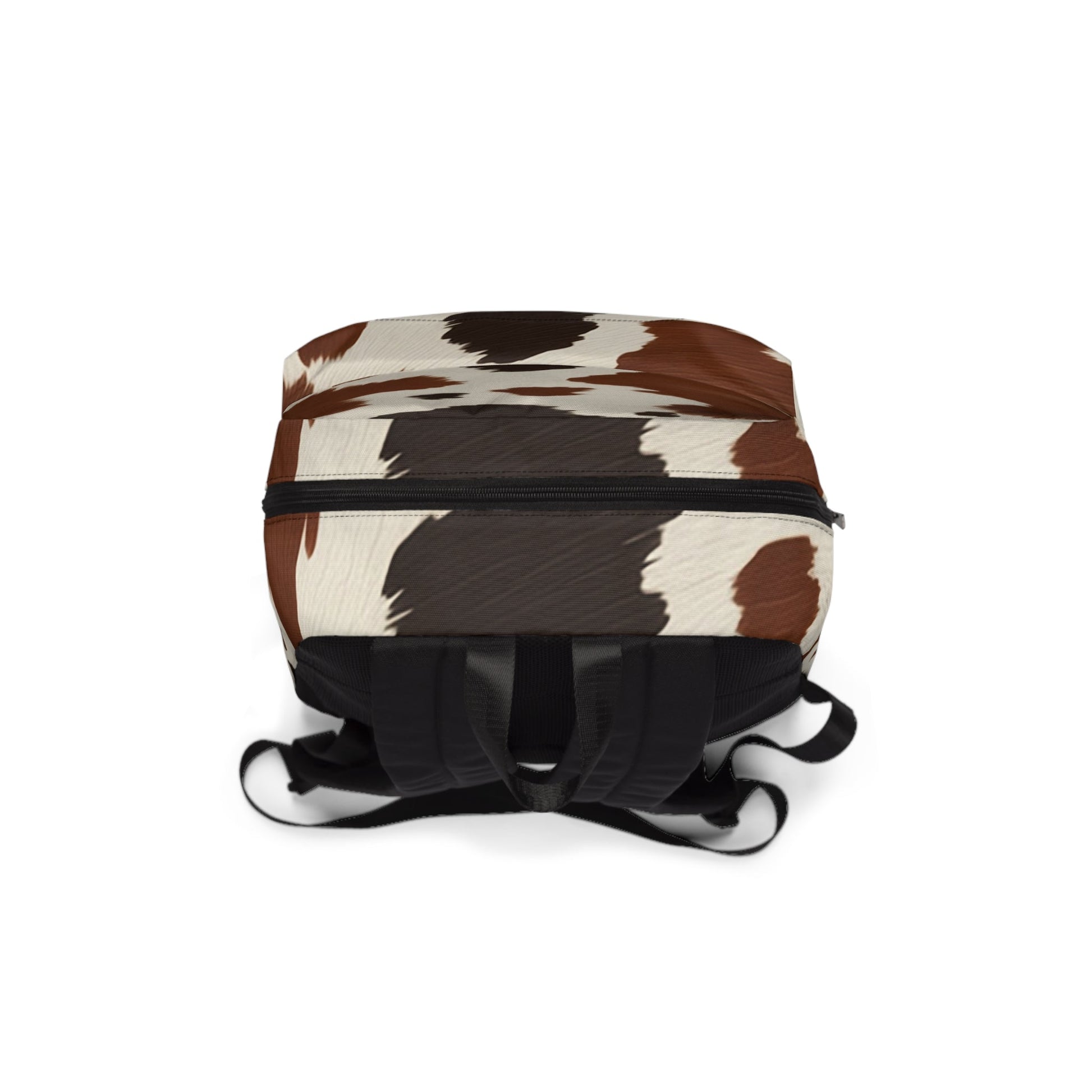 Printify Brown and White Cow Print Backpack 2025